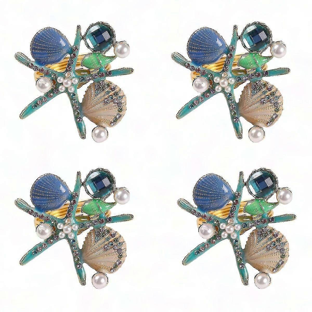 Rhinestone Nautical Napkin Rings for Elegant Table Decor