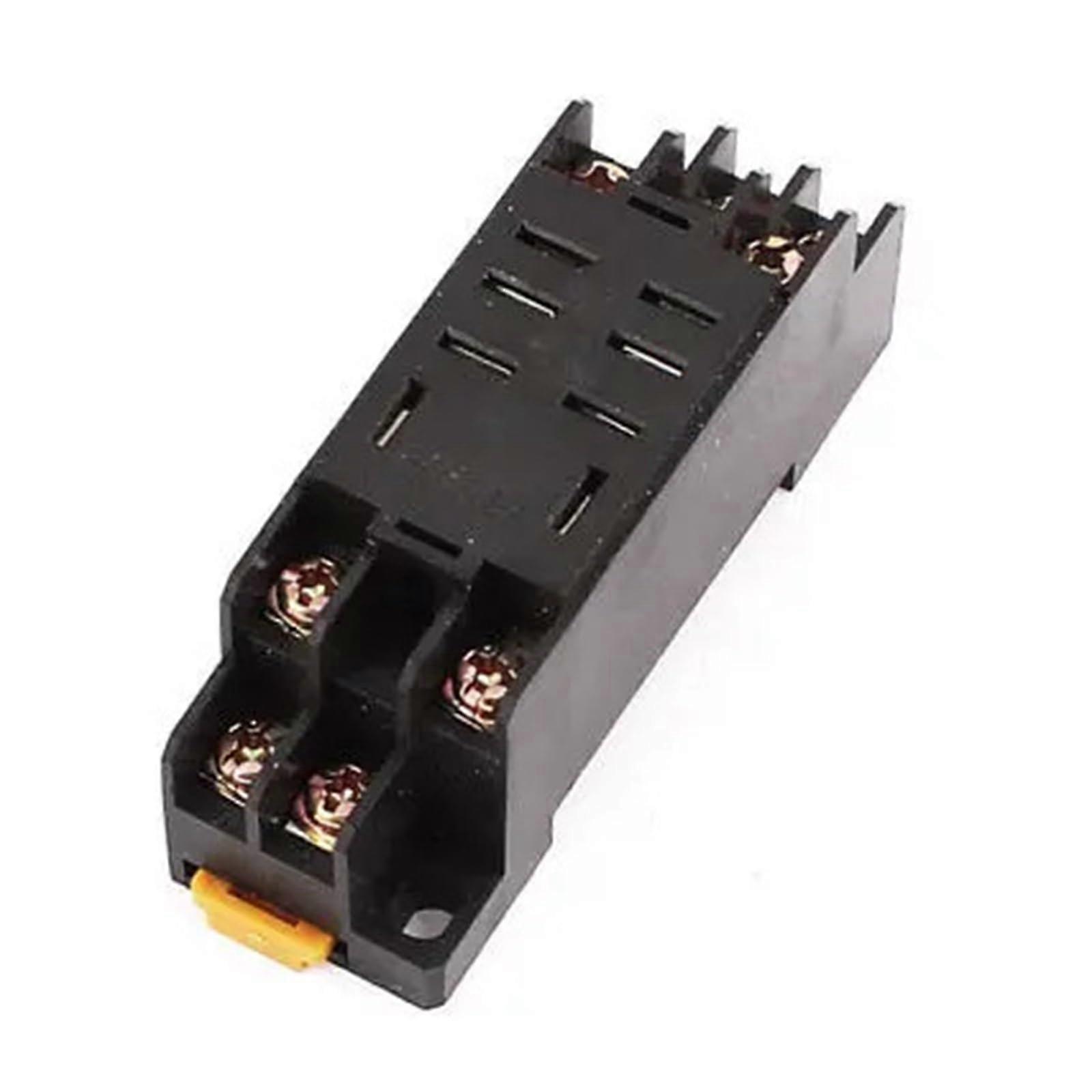 PTF08A 8-Pole 35mm DIN Rail Panel Mount HH53P Power Relay Socket Base for Electrical Applications