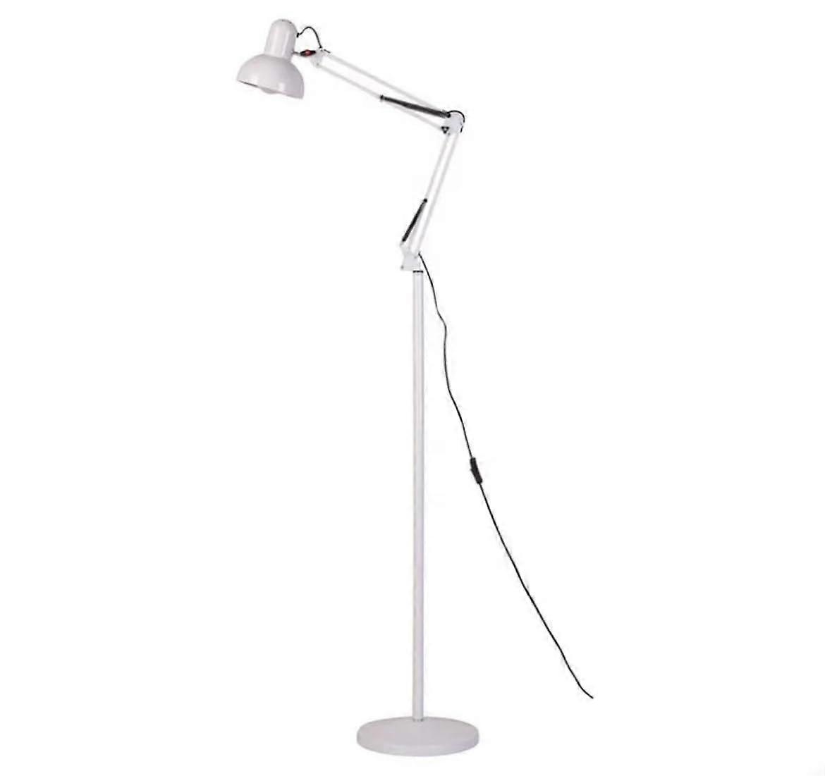 Floor Lamp with Articulated Arm ANTIGONA, Vintage Retro Design 1 x E27 (Bulb Not Included) (White)