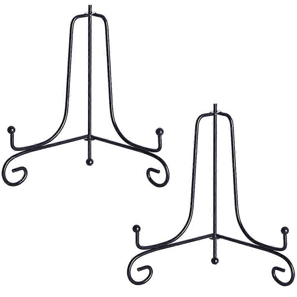 Dish Display Rack Wrought Iron Plate Stands Office Use 2Pcs