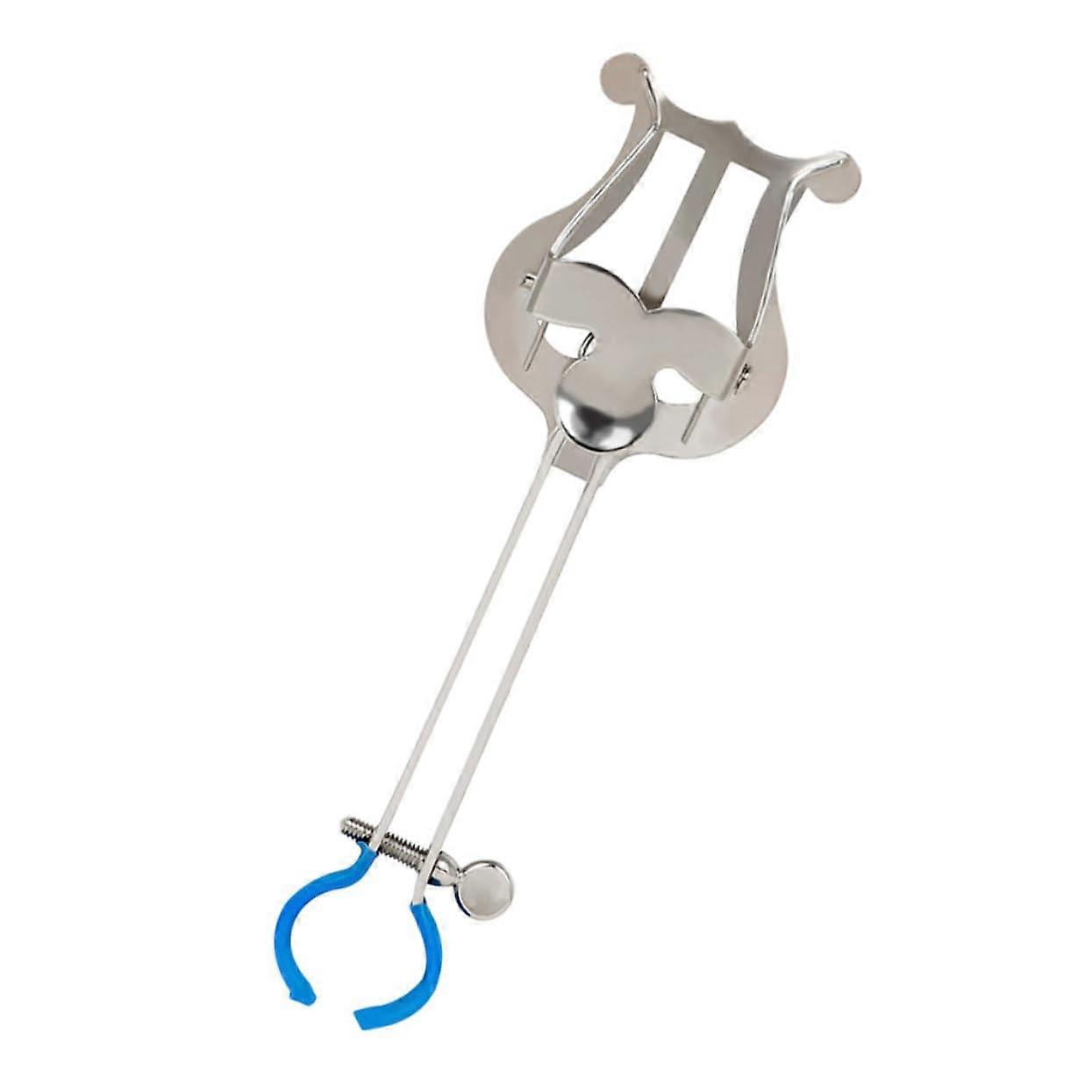 1 piece trumpet music stand, portable sheet music stand for performances, stable and durable for wind music and marching bands, silver color