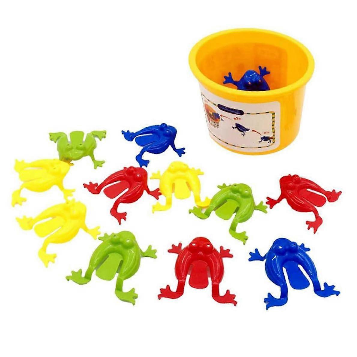 Jumping Frog Toy Finger Squeeze Frog For Early Educational Toy Pack Of 12 Colorful Jumping Frogs
