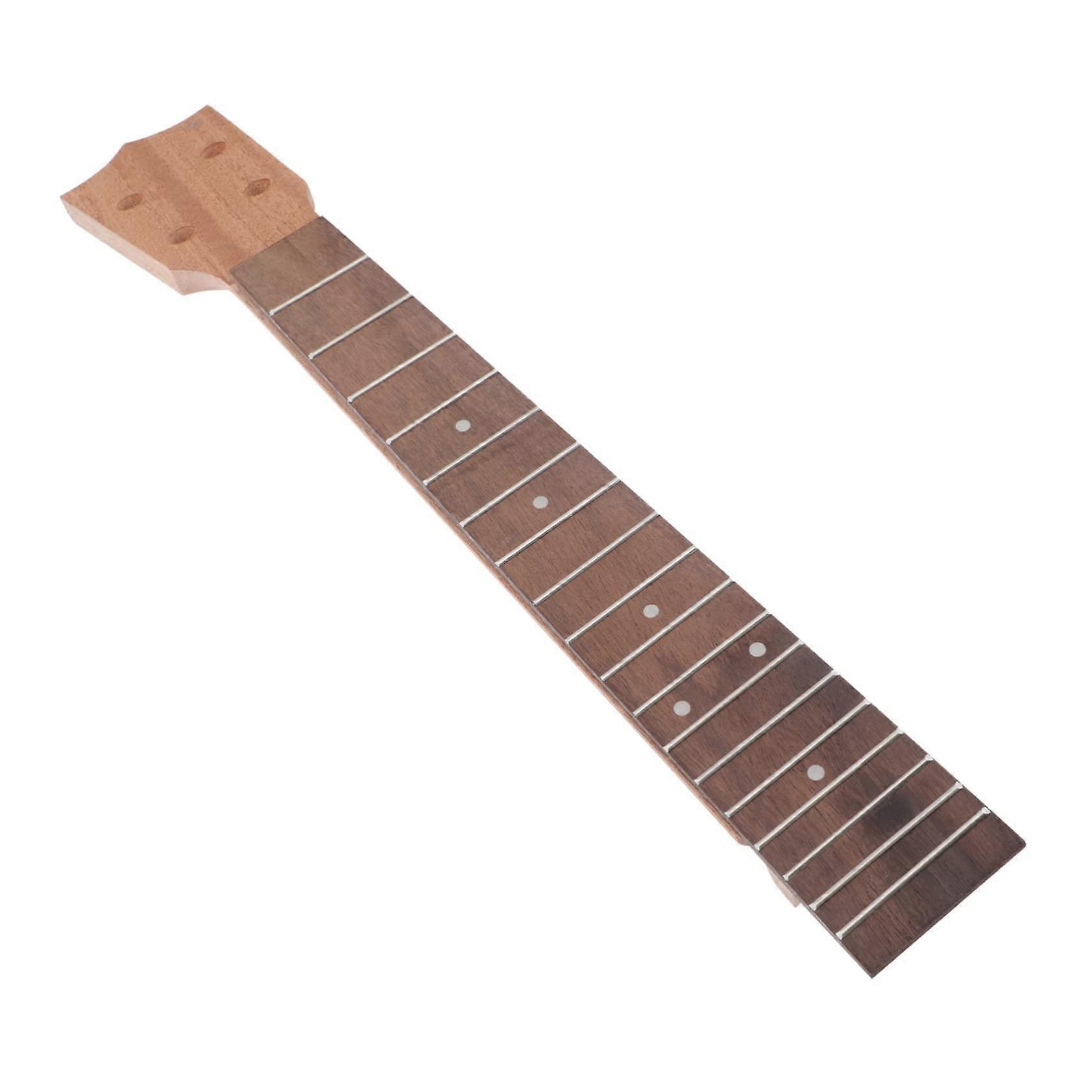 1Set Ukulele Neck and Fretboard Removable Wood Fretboard Kit with Installation for DIY Ukulele Projects