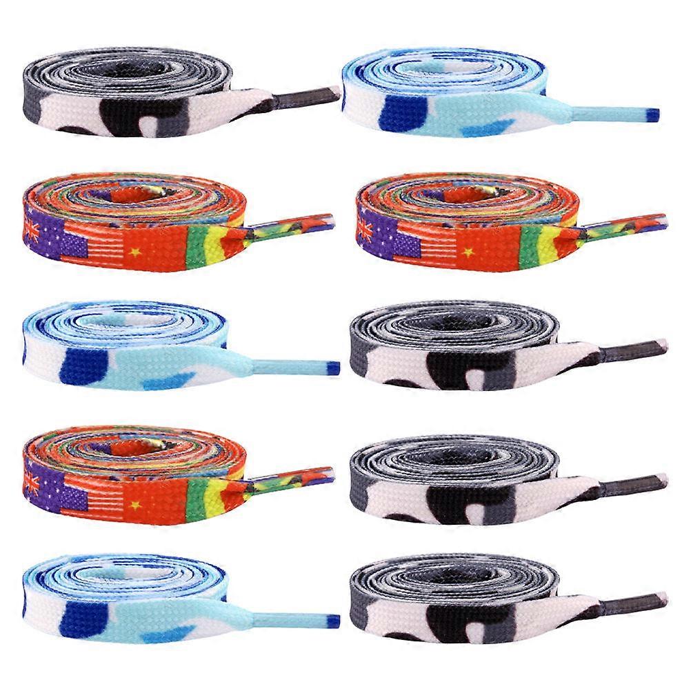 Colorful Flat Shoelaces Set Made of Durable Polyester Perfect for Any Shoes One Size Fits All