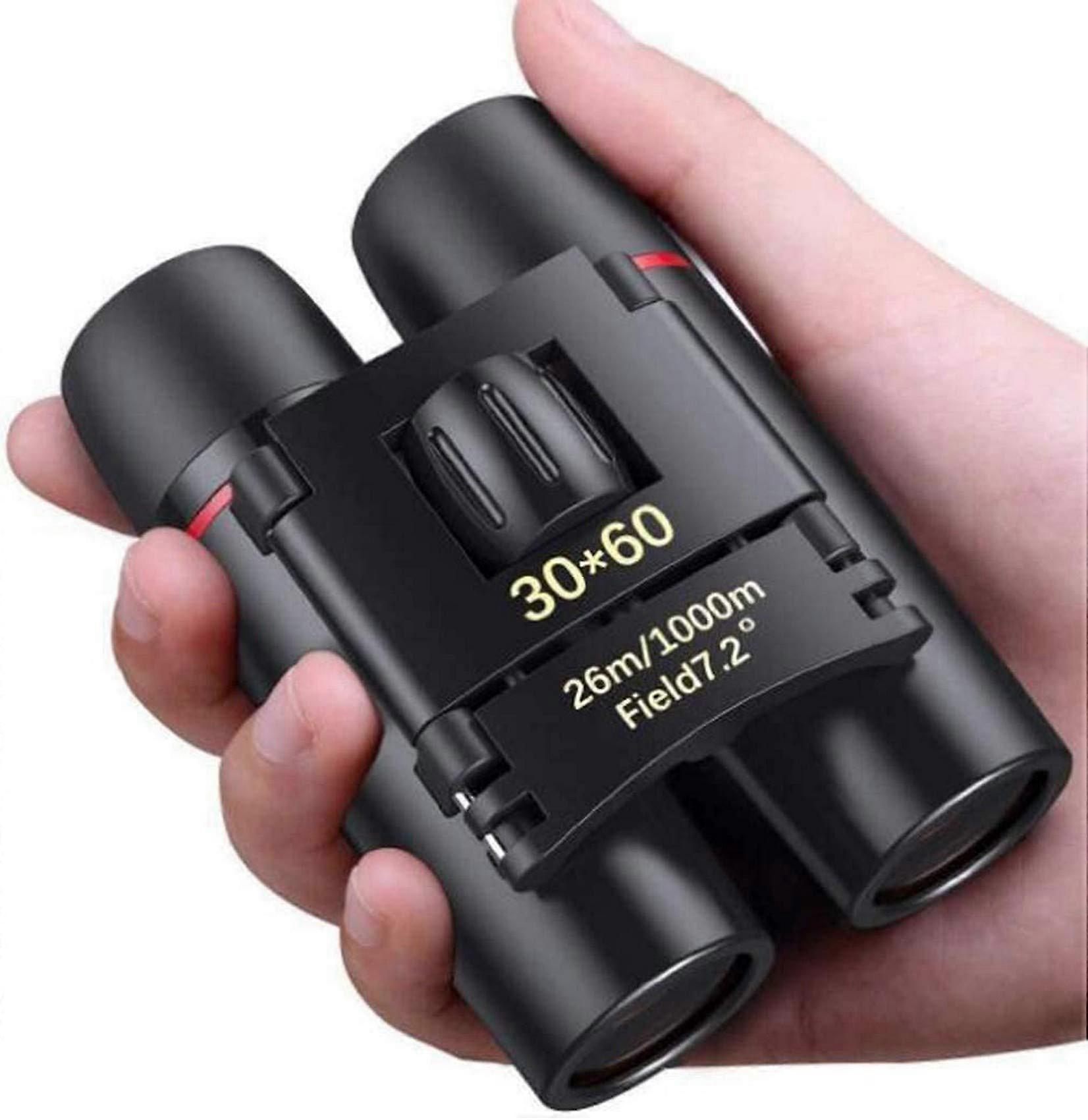 30X60 Folding Binoculars, Mini Real 10X Magnification Binoculars, FMC Multi Green Coated Pocket Telescope for Bird Watching, Hiking, Hunting
