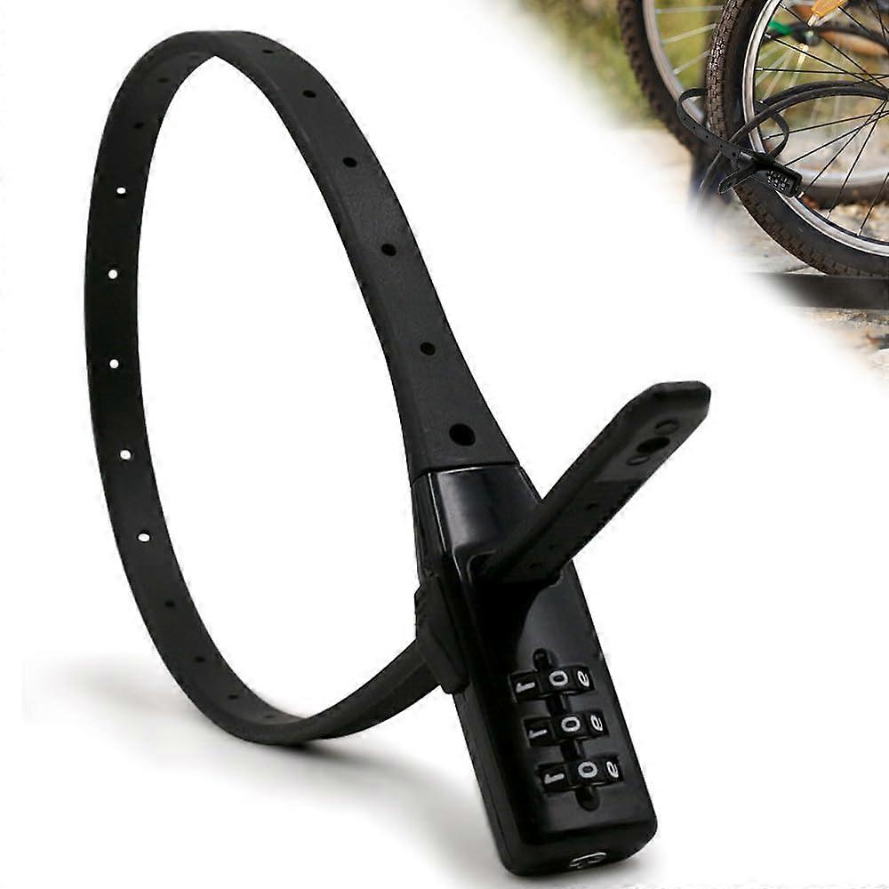 Bicycle Lock With 3 Digit Code, Steel Core Cable, Universal Security Strap, Lightweight Multifunctional Helmet Lock