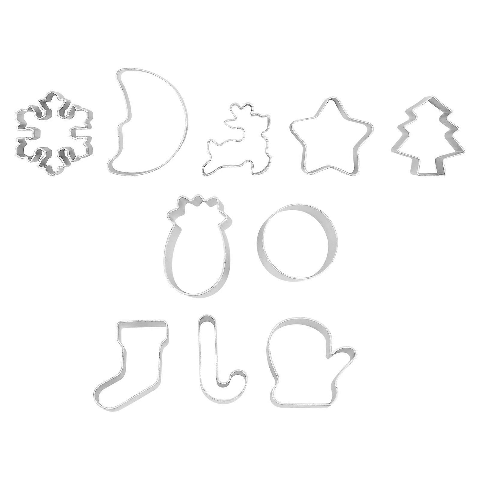 10pcs Reusable Christmas Cookie Cutters with Festive Shapes for DIY Baking and Holiday Cake Decorating