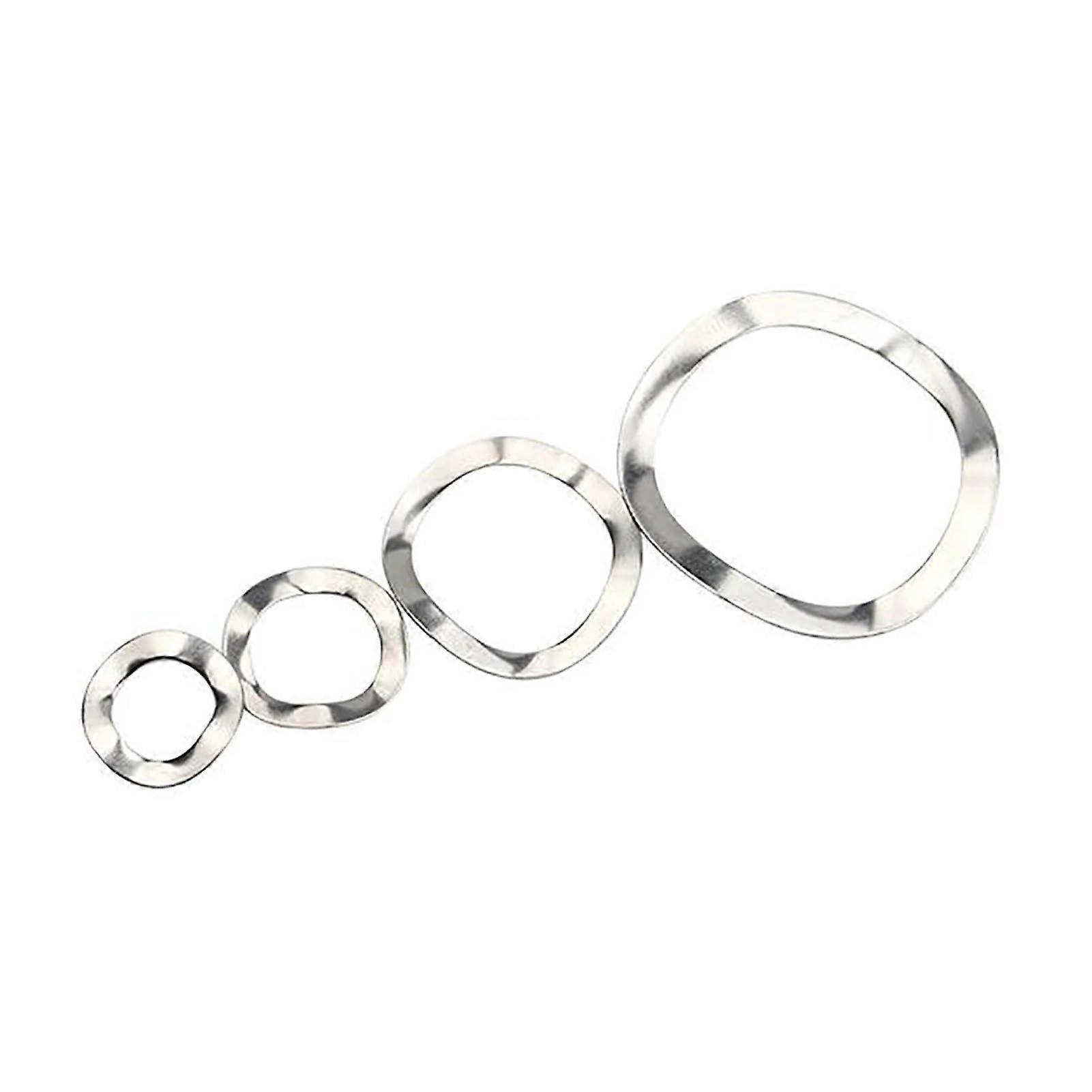 304 Stainless Steel Three Shaft Corrugated Spring Crinkle Washers Gasket M3-M41 Sizes 10-50pcs M16 x 21 x 0.03 mm