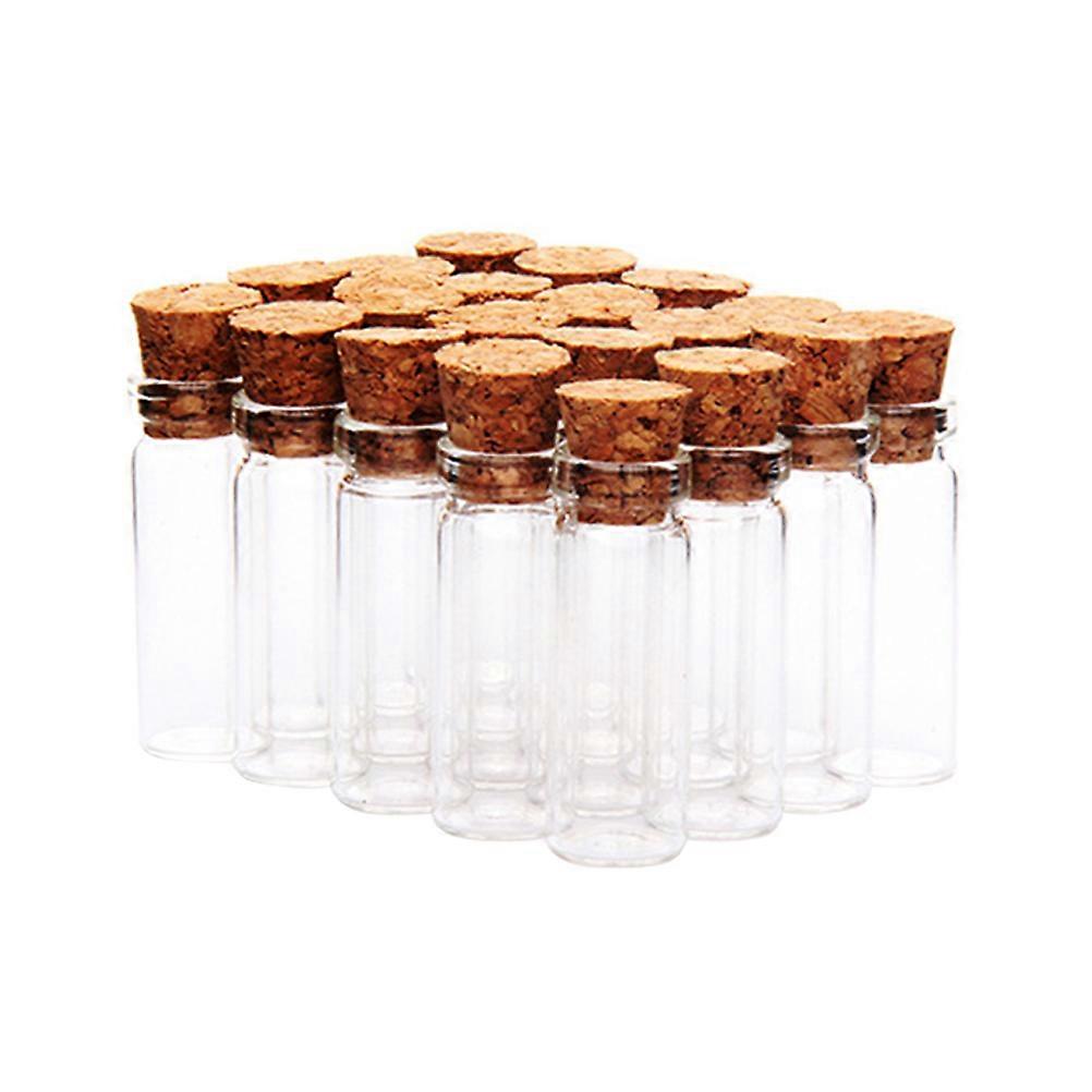 24pcs Transparent Mini Glass Bottles with Wooden Cork Stoppers – DIY Craft Bottles for Wedding Messages, Party Decor, Jewelry Pendants & Gift Filling