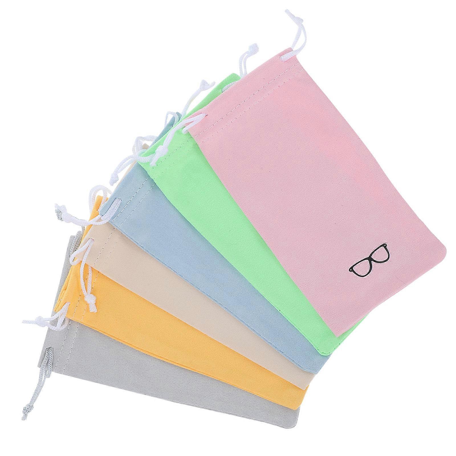 Sunglasses Case Bag Drawstring Eyeglasses Storage Dustproof Scratch Protection 6Pcs