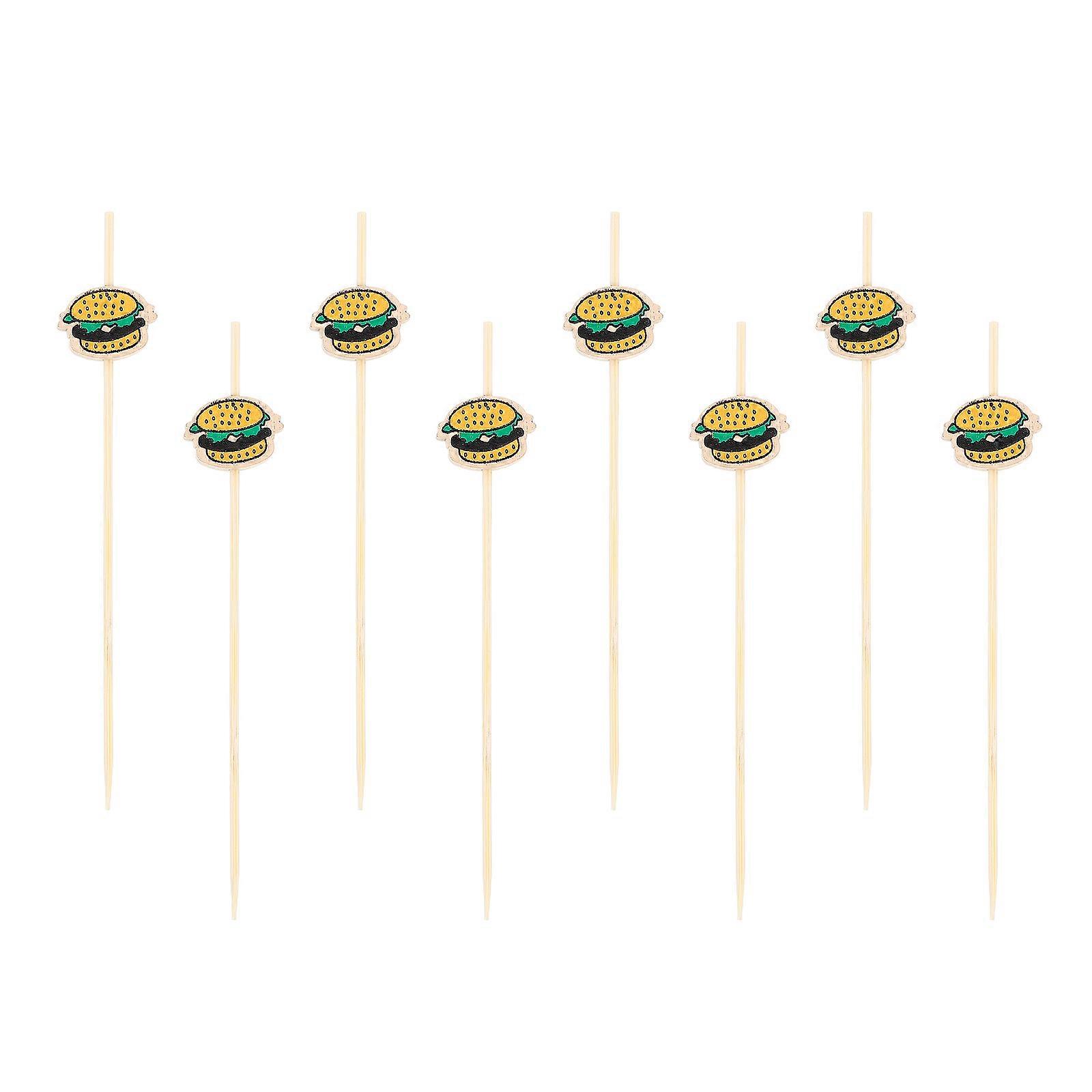 Cocktail Picks for Decoration with Synthetic Material Yellow Color 100pcs