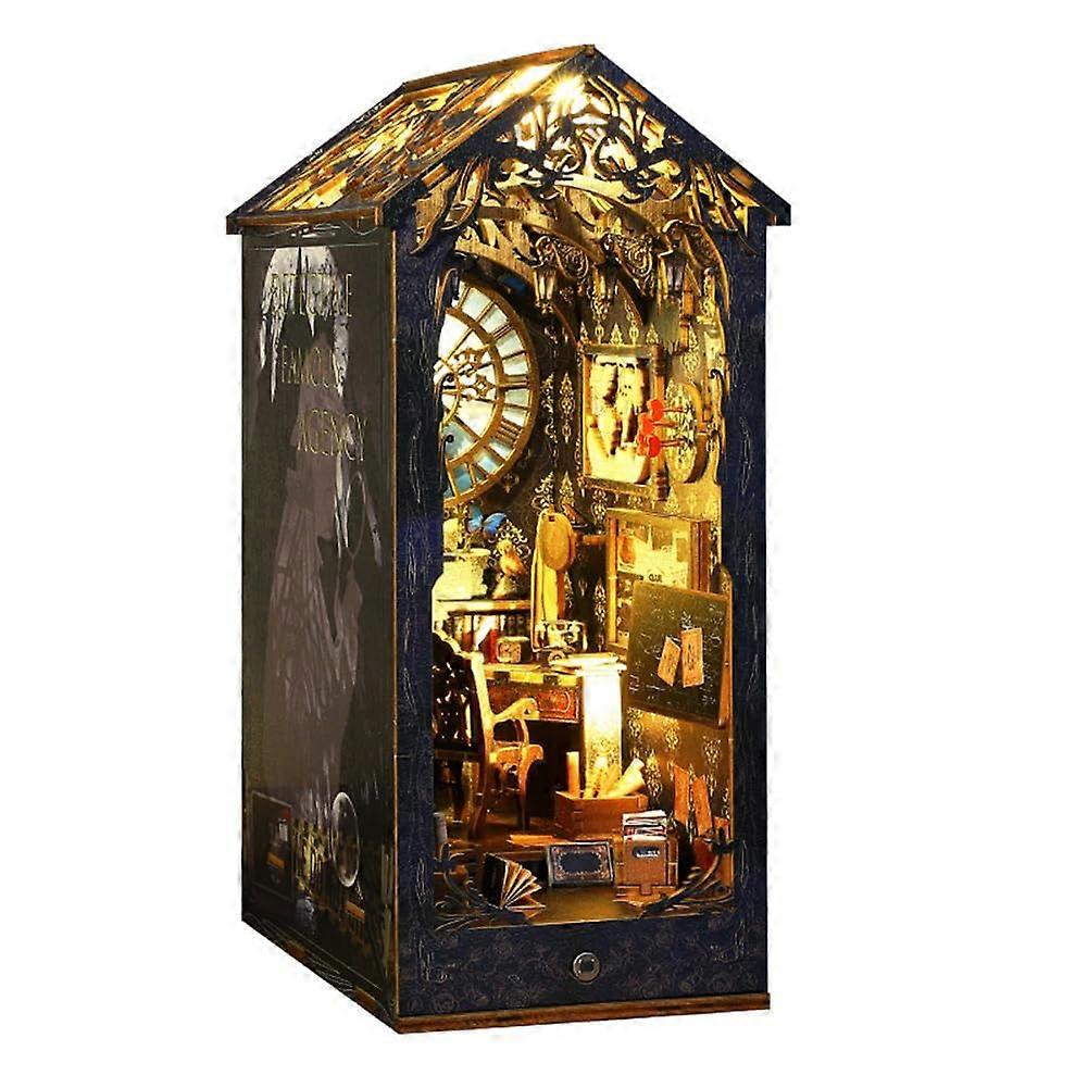 DIY Book Corner Set for Booknook Bookshelf Insert, Miniature Room Decor for Kids and Adults, Wood and Fabric Build