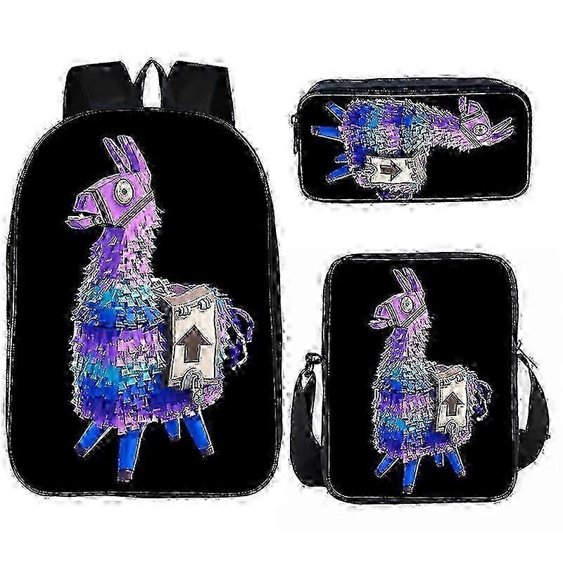 Fortnite Student Schoolbag Fortnite Three-piece Backpack Lunch Bag Pencil Case Backpack 0619