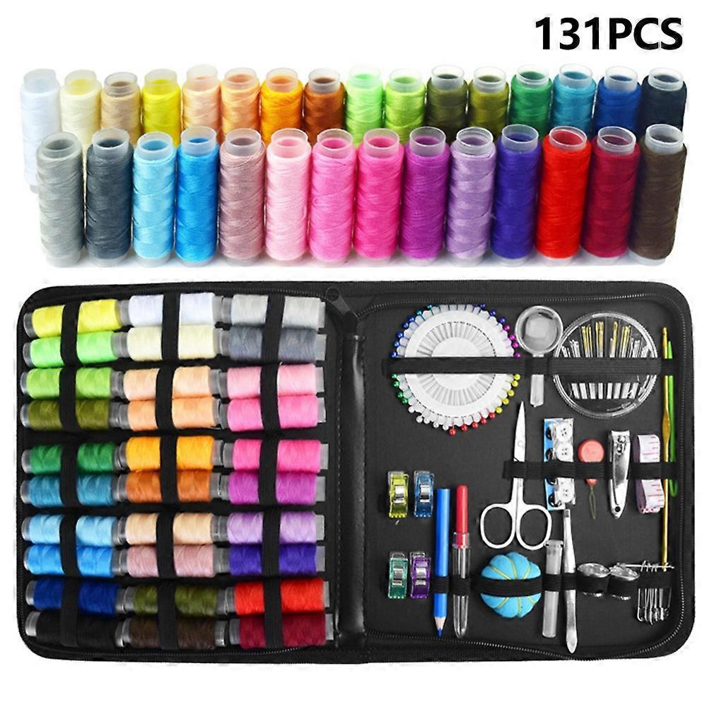 131Pcs Household Sewing Kit DIY Embroidery Handwork Tool Needle Thread Scissor Set