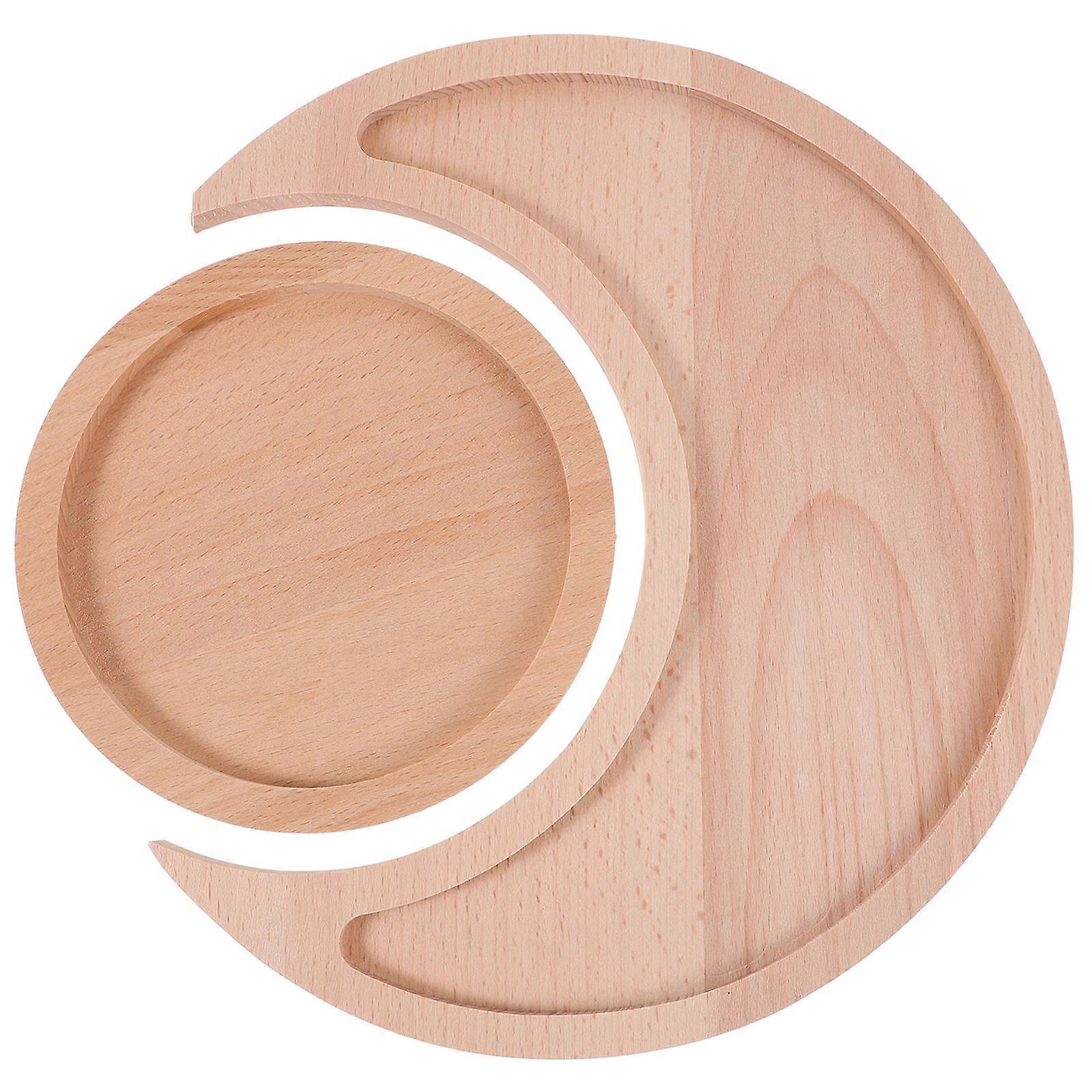 a polished and engaging product description for your **Versatile Wooden Jewelry Tray With Sun And Moon Shapes Decorative Storage Plates For Cosmetics
