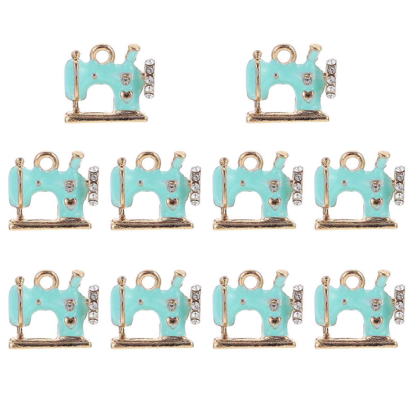 10Pcs Charming Sewing Machine Shape Key Ring Pendants for Jewelry Decor