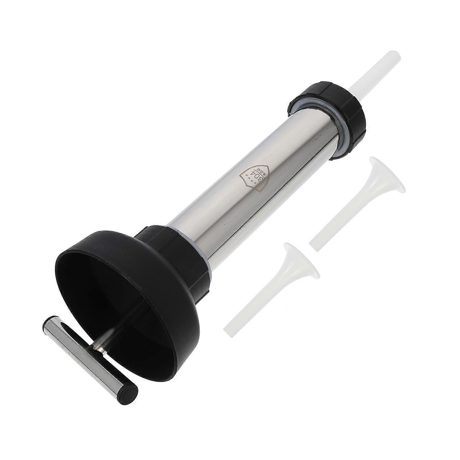 Manual Sausage Stuffer Made of Plastic for Home Use Silver Color Useful Kitchen Gadget 1 Set