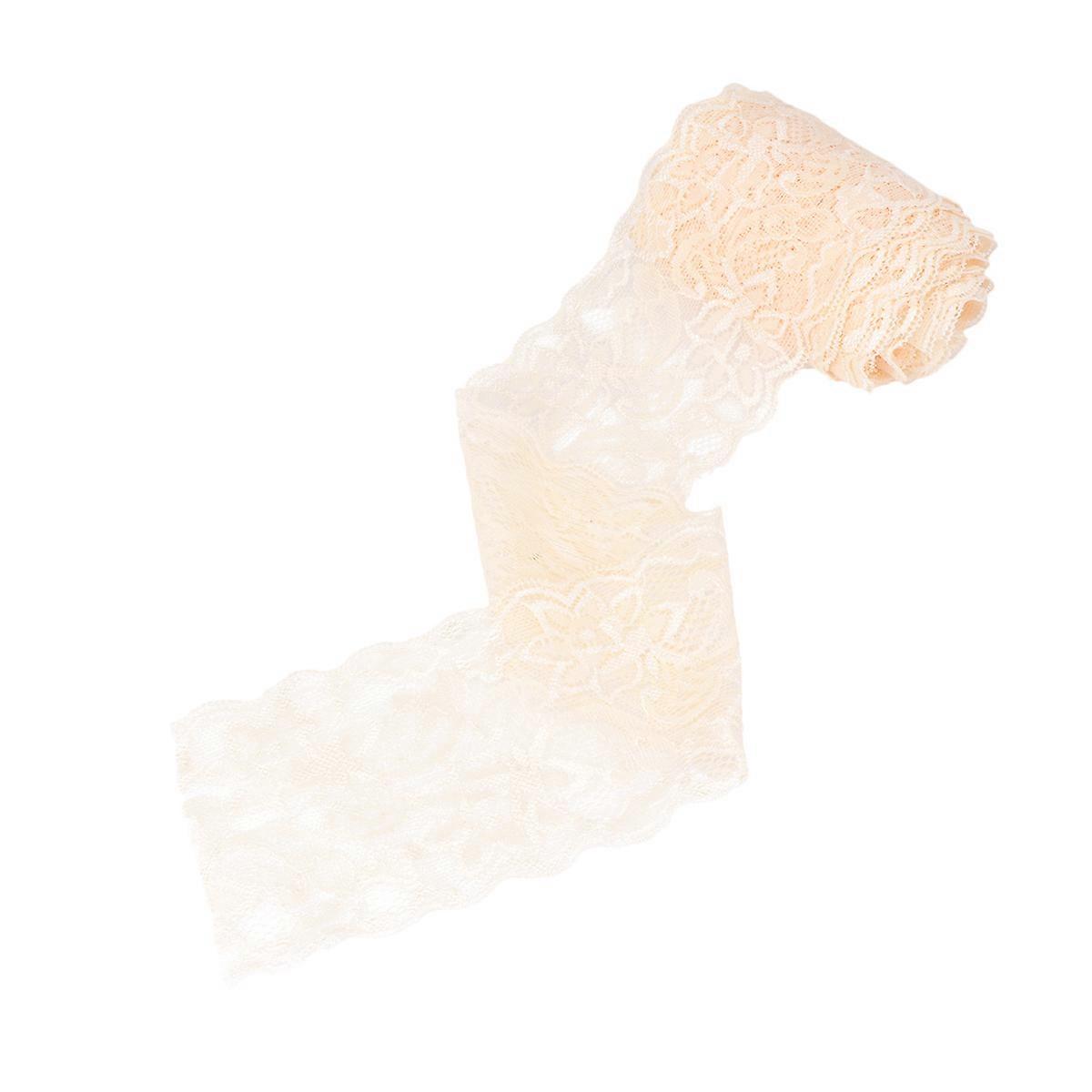 Elastic Lace Trimming Diy Material For Christmas Parties Home Decoration Light Yellow 500x8x0.1cm 1 Roll
