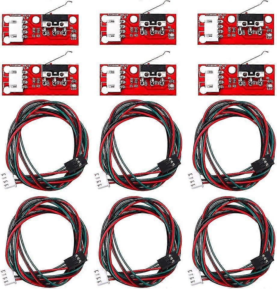 6 Stück RAMPS 1.4 Mechanischer Endschalter, mechanische Endanschläge für 3D-Drucker mit Kabel, kompatibel mit Arduino Mega 2560 RAMPS 1.4