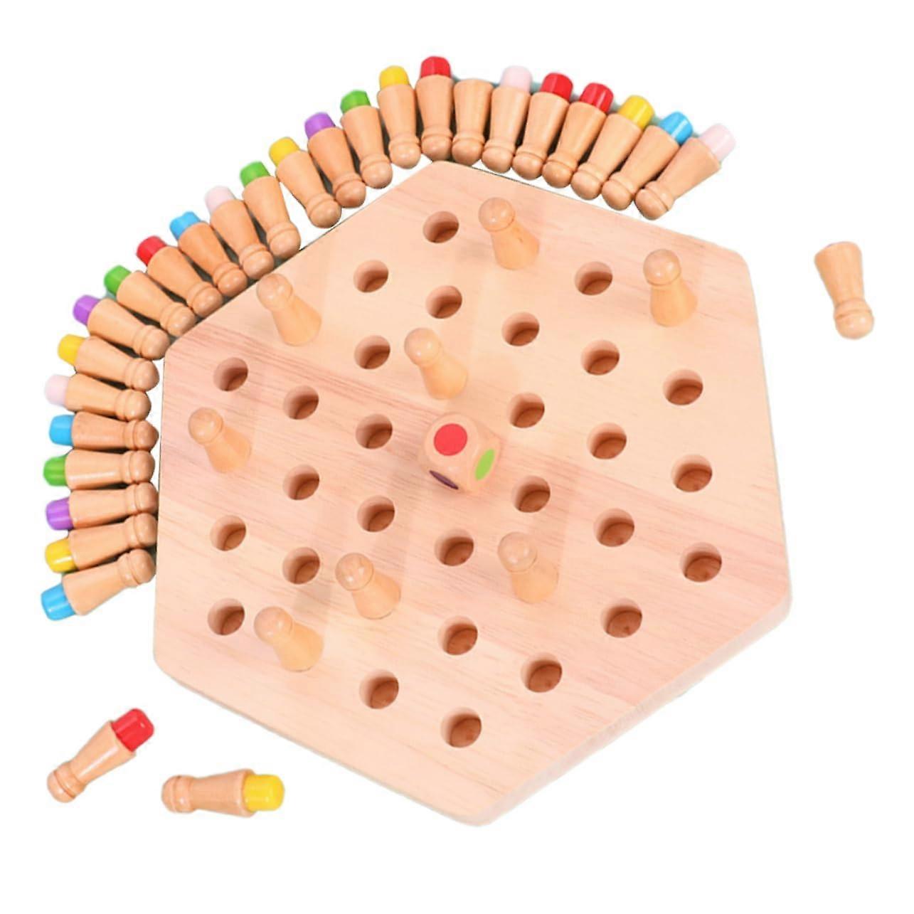 1 Set Wooden Memory Chess Game for Kids, Concentration and Memory, Educational Logic Game for Families