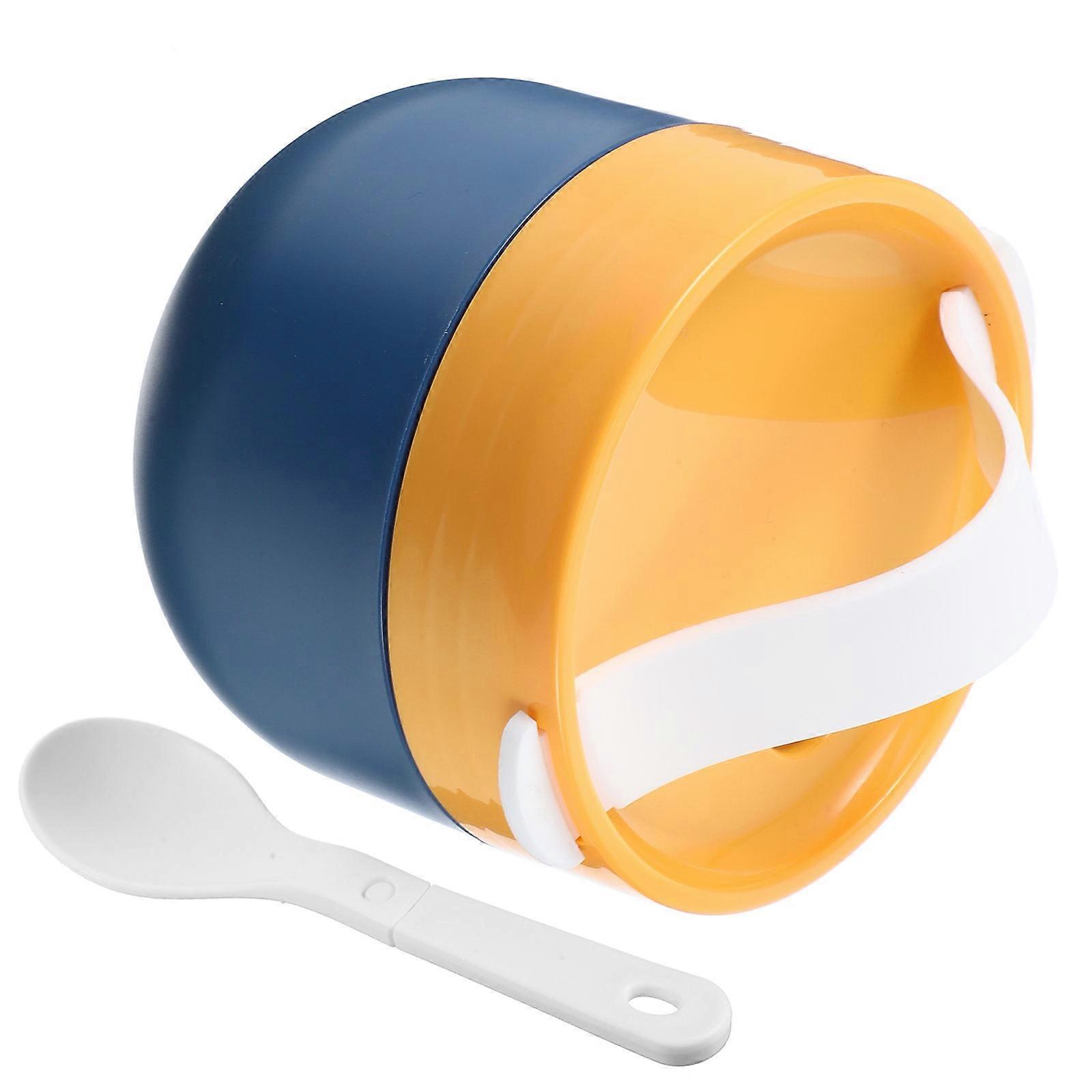 Portable Breakfast Cup with Spoon for Soup Microwave Safe 600ml Multi Color PP Material