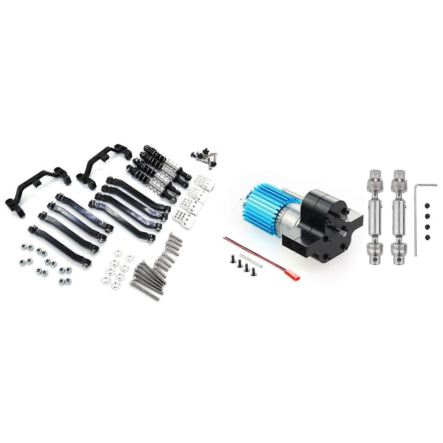 2 Set RC Car Part: 1 Set Suspension Link Mount & 1 Set Transmission 370 Motor with Drive Shaft