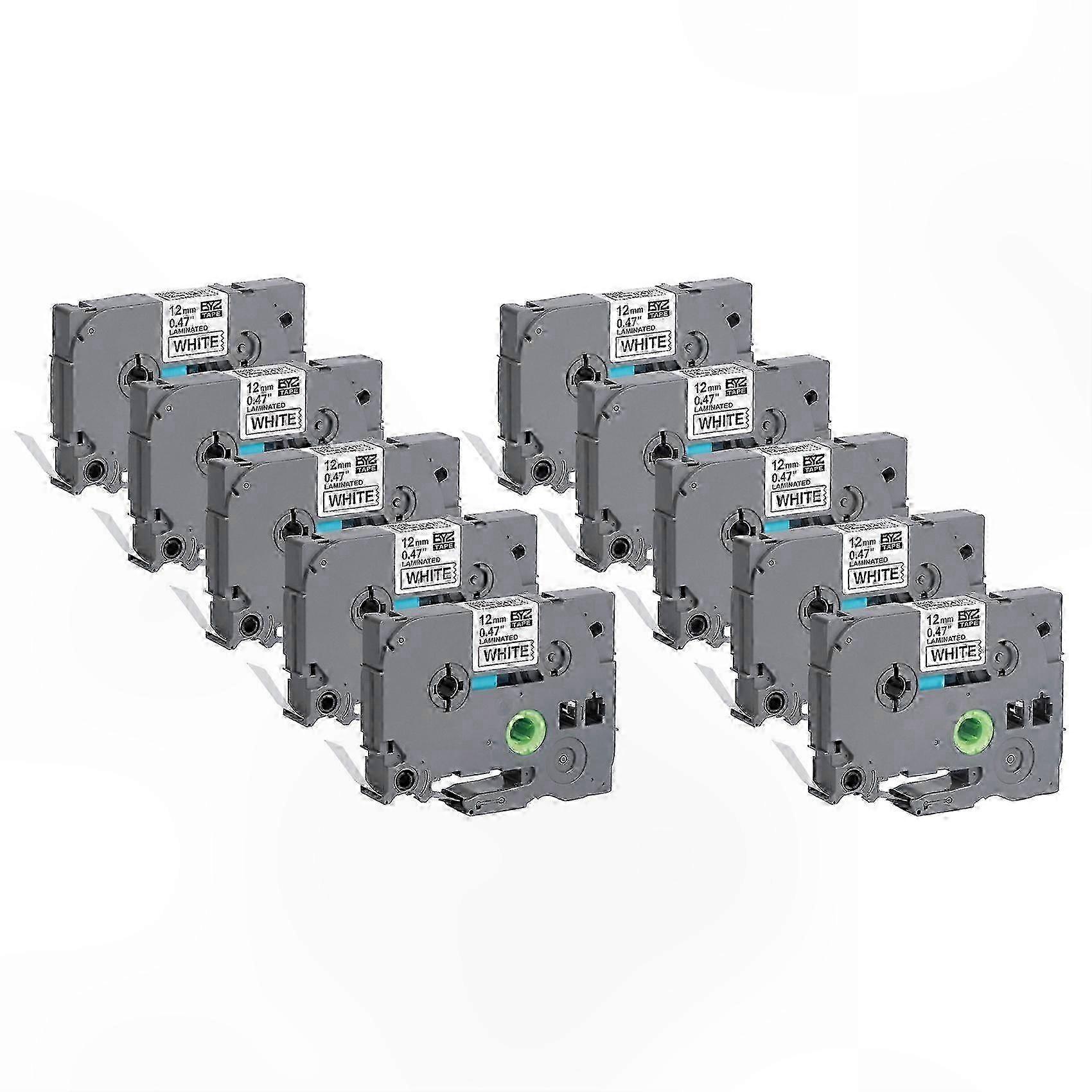 10-Pack 12mm Laminated Self-Adhesive Label Tape for Printing