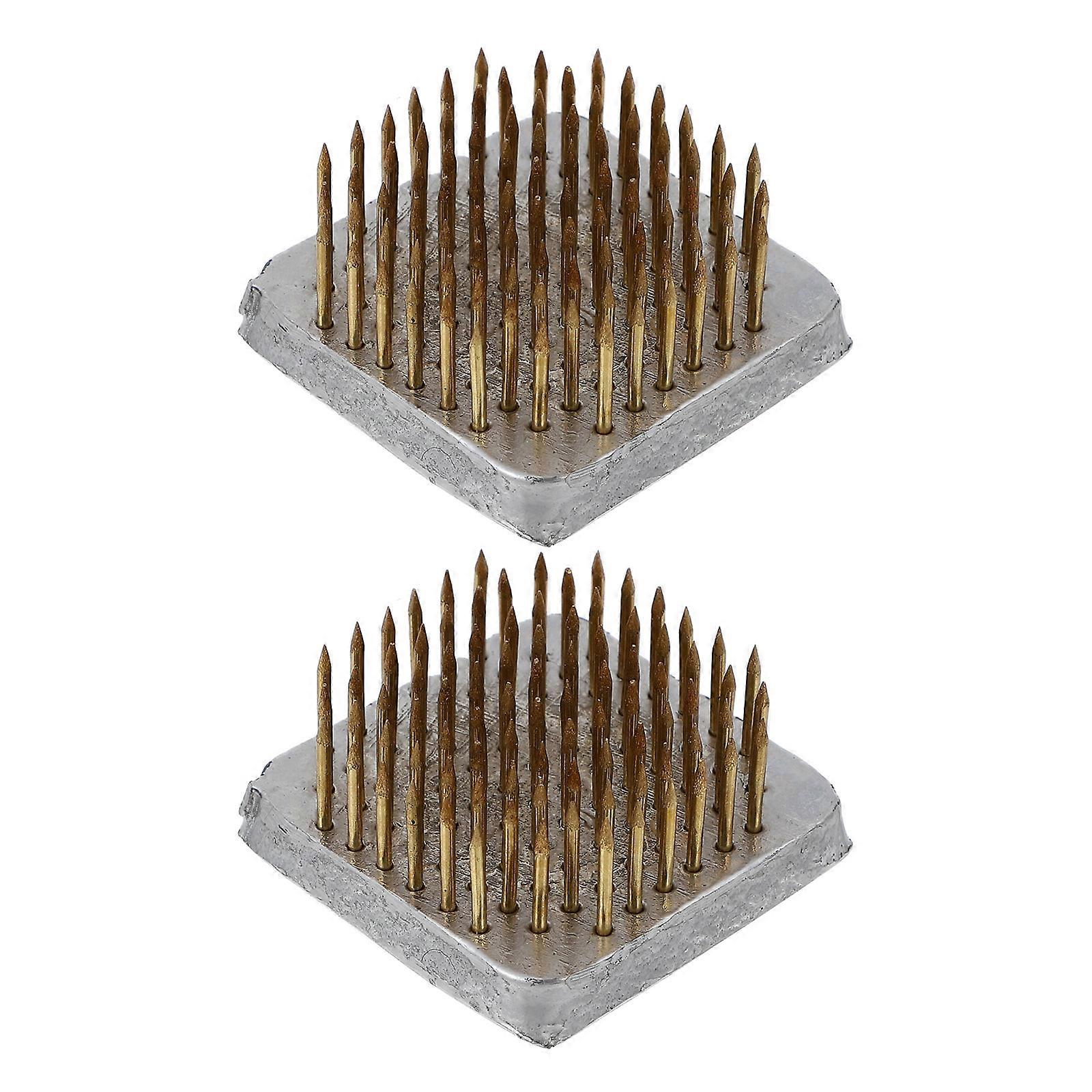 Floral Arrangement Tool with Strong Needles for Decoration Golden Color 2pcs
