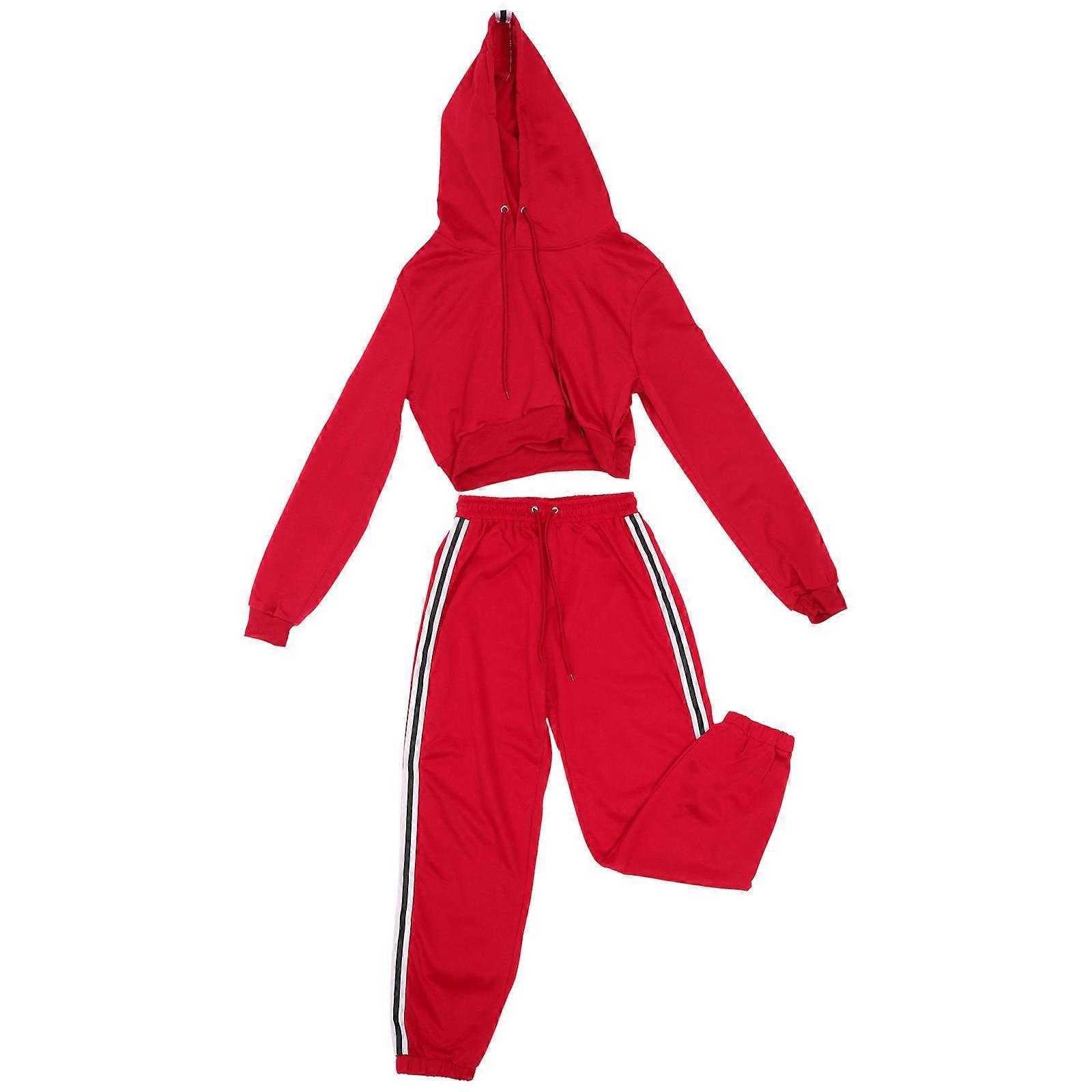 חליפות טרנינג לנשים אימונית חליפת קז'ואל סגנון מצויד חומר סופג זיעה שרוול ארוך 1 סט