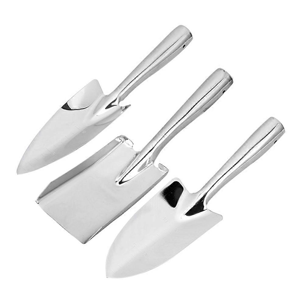 Stainless Steel Hand for Garden Use Durable Portable Gardening Tools Set of 3pcs Silver Color