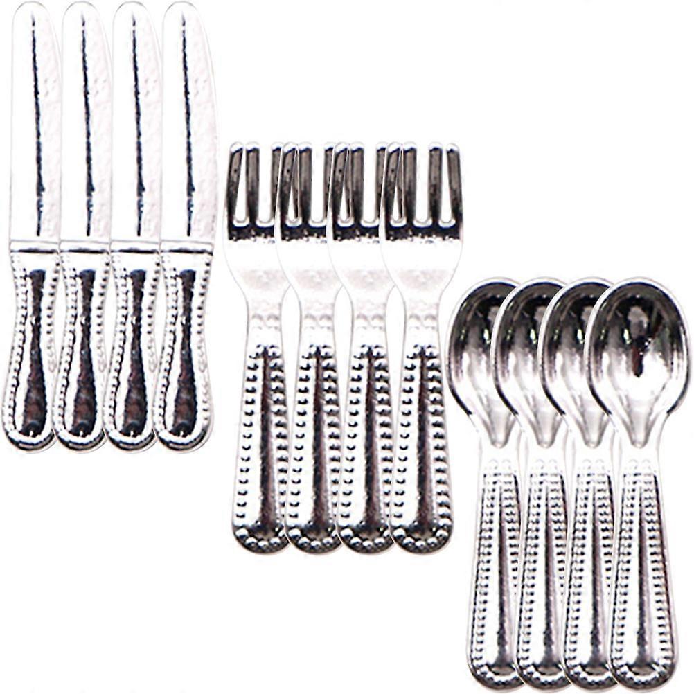 Finger Play Cucchiai In miniatura Per Bambini Sopra I 3 Anni 1 Set Argento Cucina Giocattolo Migliora Lo Sviluppo Cognitivo