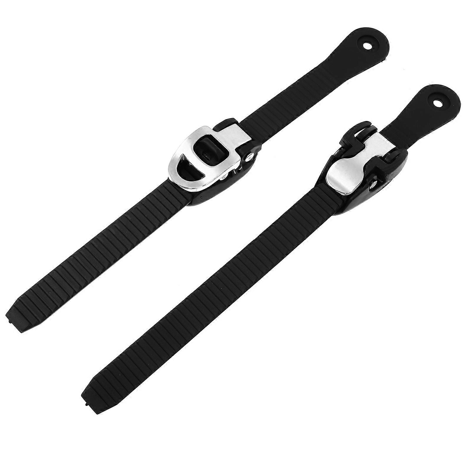 Universal Skate Shoes Straps with Adjustable Buckles for Fixing Use Black 2Pcs
