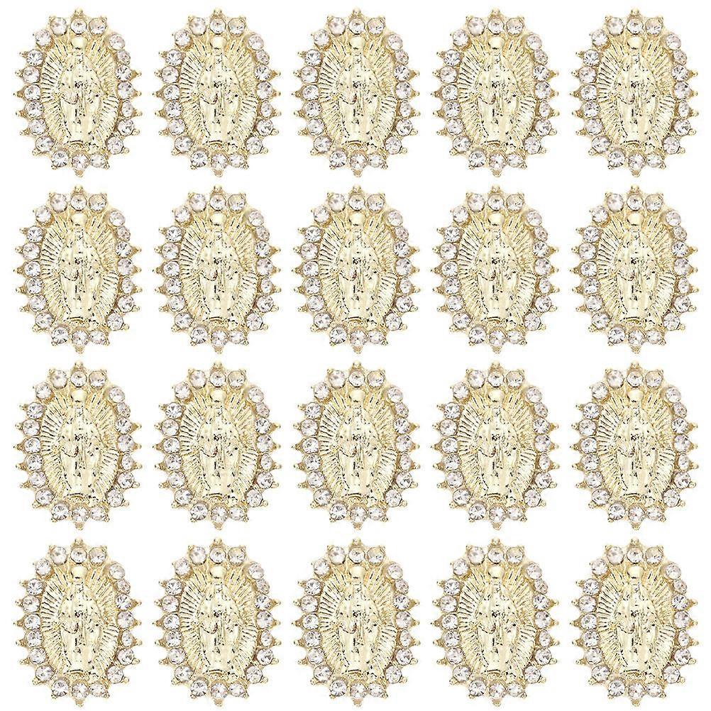 Virgin Mary Nail Charms for Nail Art Decoration Made of Durable Alloy Golden Color 30 Pieces