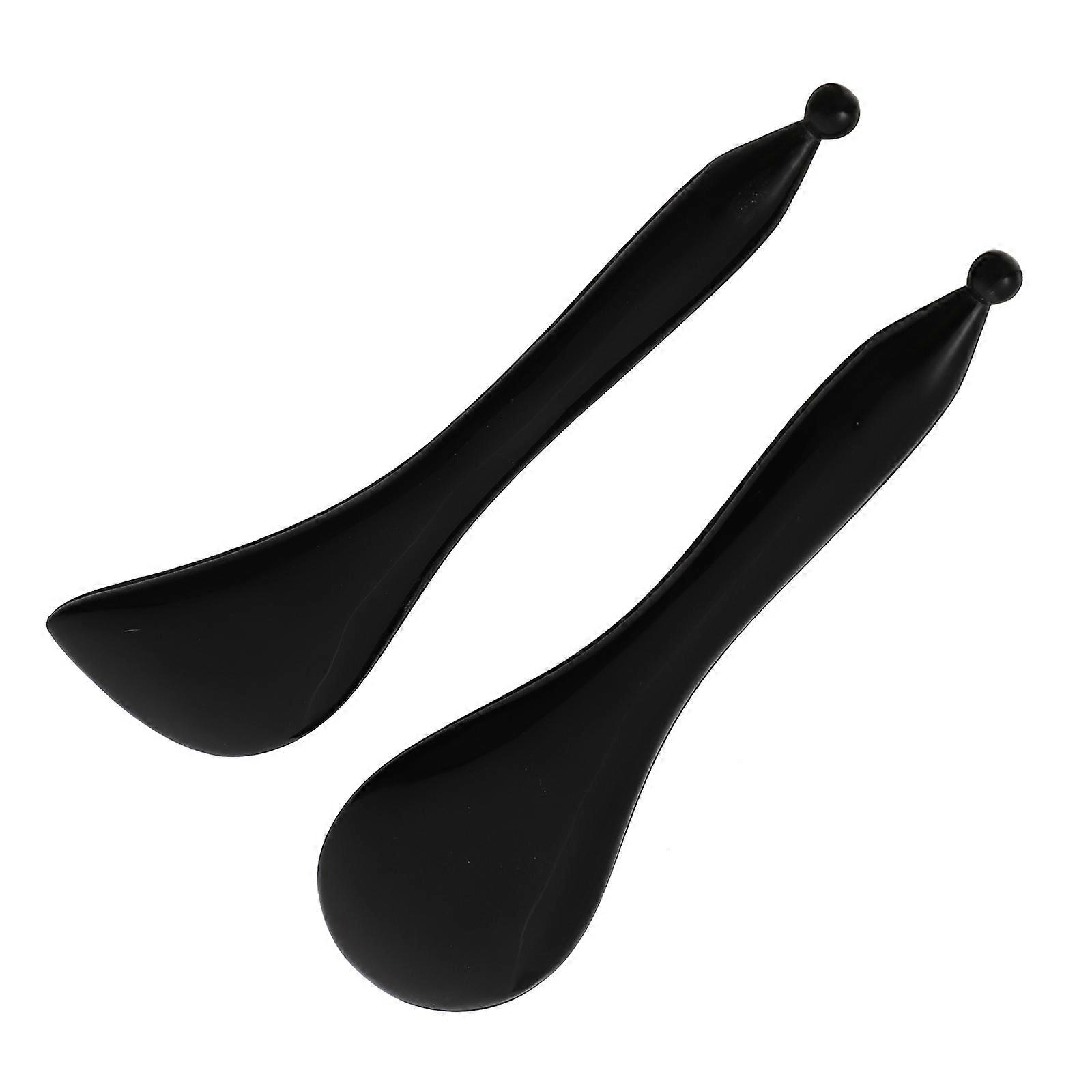 女性用フェイシャルスクレイピングインストゥルメントマッサージツール5.11X1.38インチブラックシェル素材エネルギーと健康増進ブースト1個