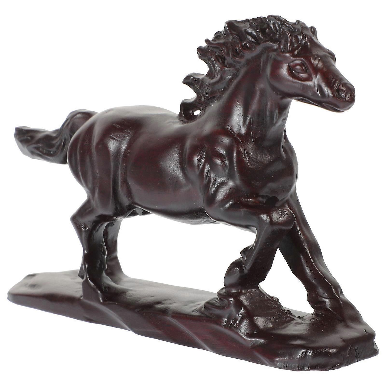 Brown Desktop Horse Statue Made of Synthetic Material for Decoration Use on Tabletop or Shelf 6.5 Inches