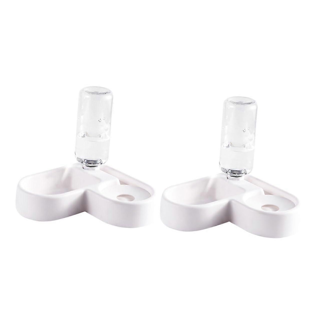 2 Pieces Corner Pet Feeding Bowl with Automatic Water Dispenser Set for Small to Medium Dogs and Cats Hygienic Feeding Solution