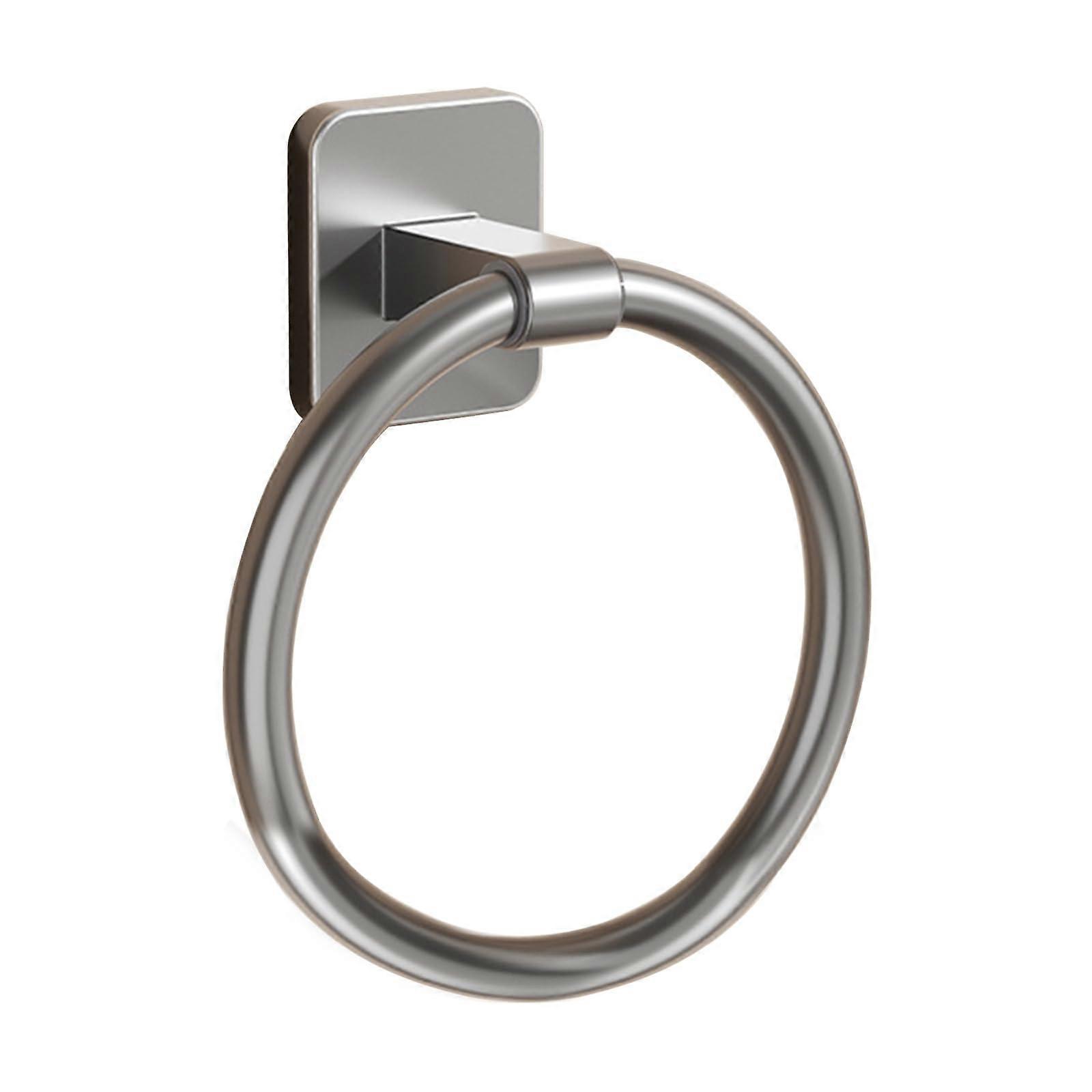 Swivel Towel Rings Wall Mounted Bathroom Towel Holder, Aluminium and ABS, No Drill, Round Design, Space-Saving Solution