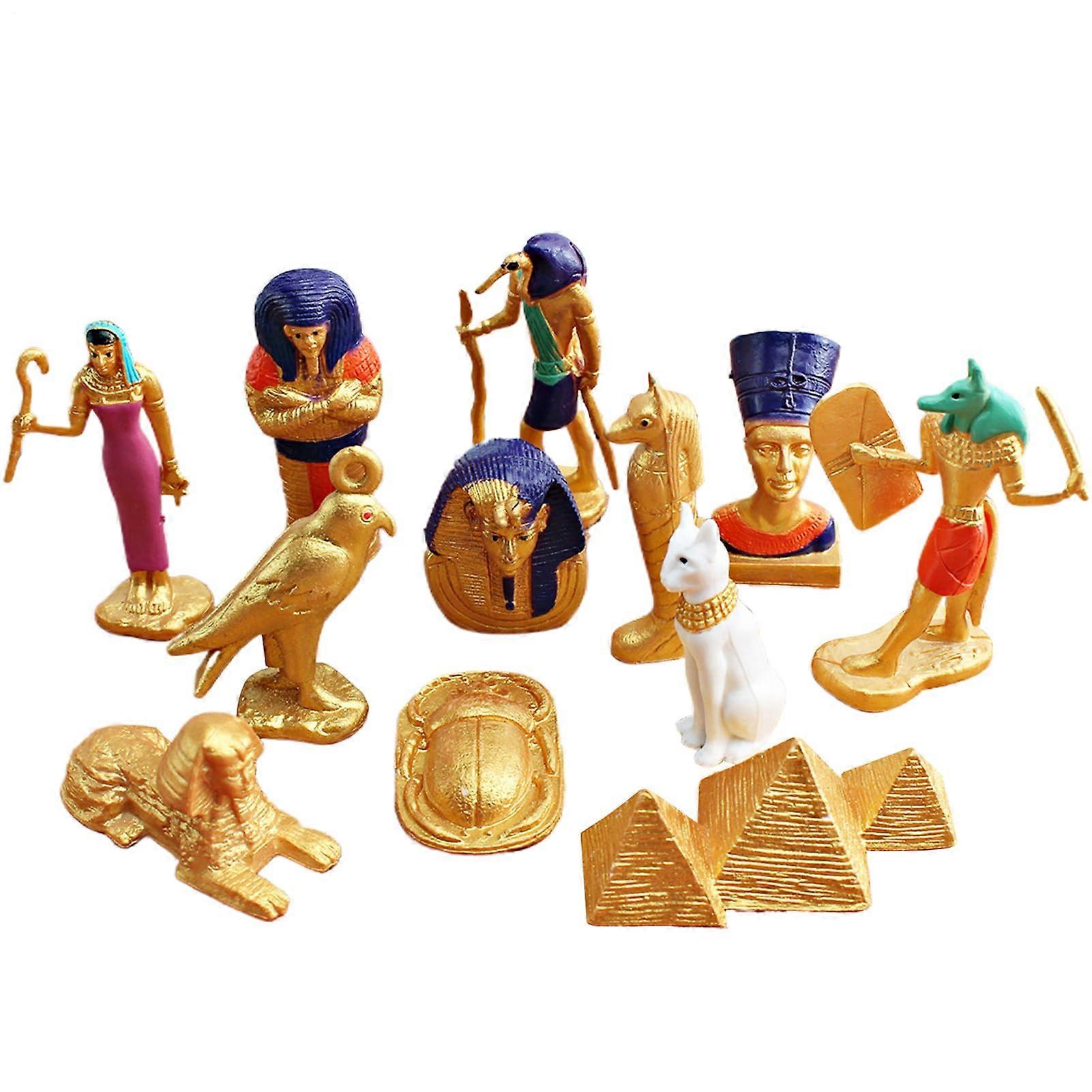 Egyptian Figurines Set - Creative Decorative Learning Toy Set for Kids and Adults, Home School Projects, 10-Piece Collection