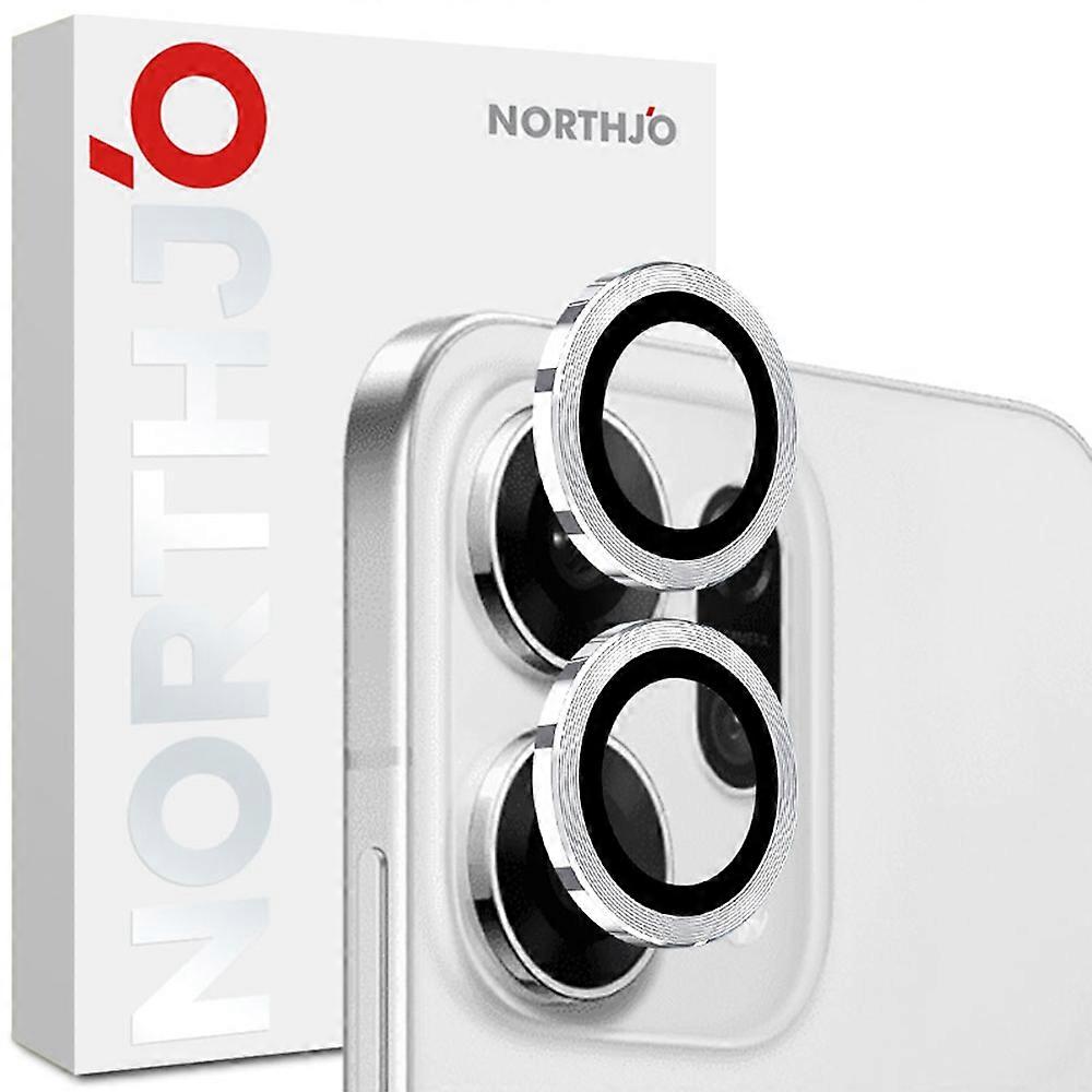 NORTHJO 1セット Oppo Reno14 5G(グローバル)強化ガラスカメラレンズフィルムCD静脈メタルリングレンズガードシルバー
