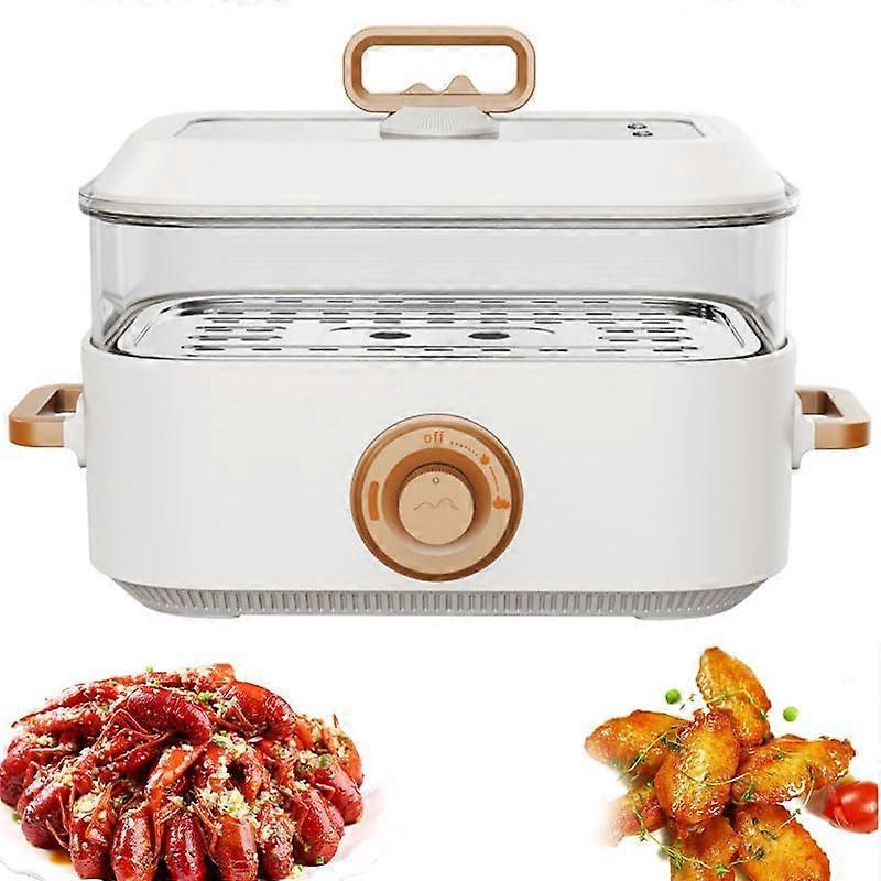 1350W 5L Multifunction Steam Pot & Hot Pot | Stainless Steel Steamer & Non-Stick Pot | Dual Temperature Control