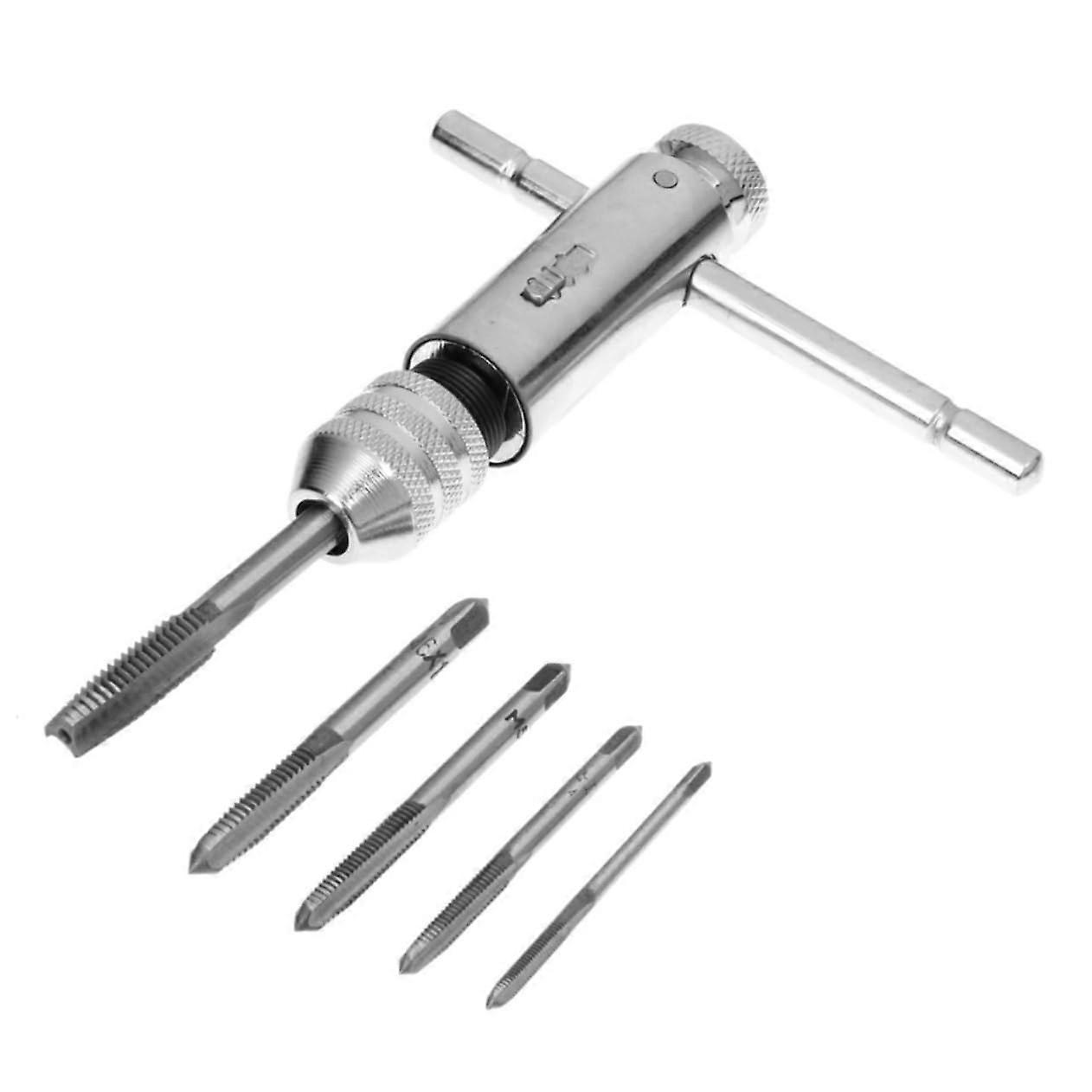 Adjustable THandle Ratcheting Tap Wrench with Screw Taps, Strength, Versatile