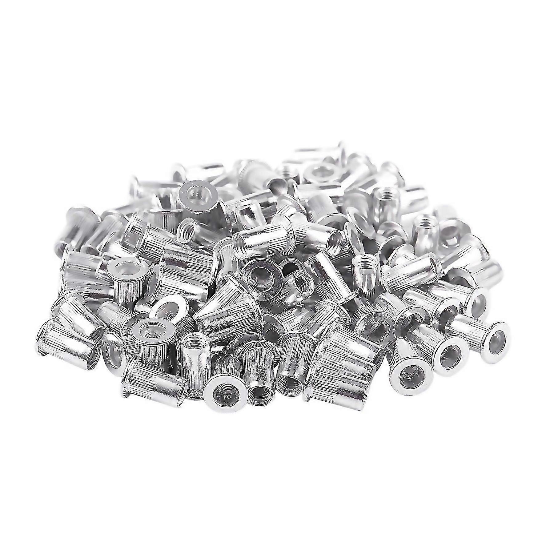 M5 Aluminium Threaded Rivnuts Flat Head Rivet Nuts Nutserts 100pcs
