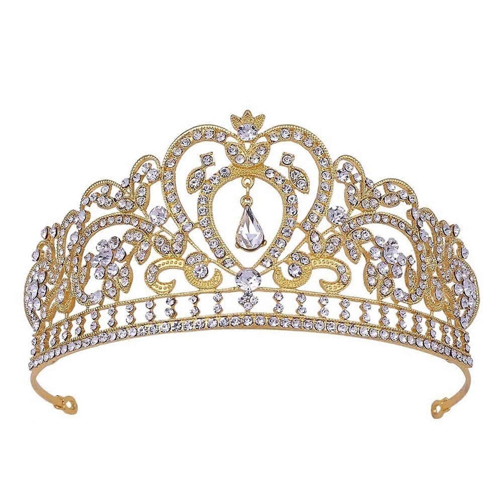 Bridal crown, tiara, white crystal crown, bridal jewelry, princess crown