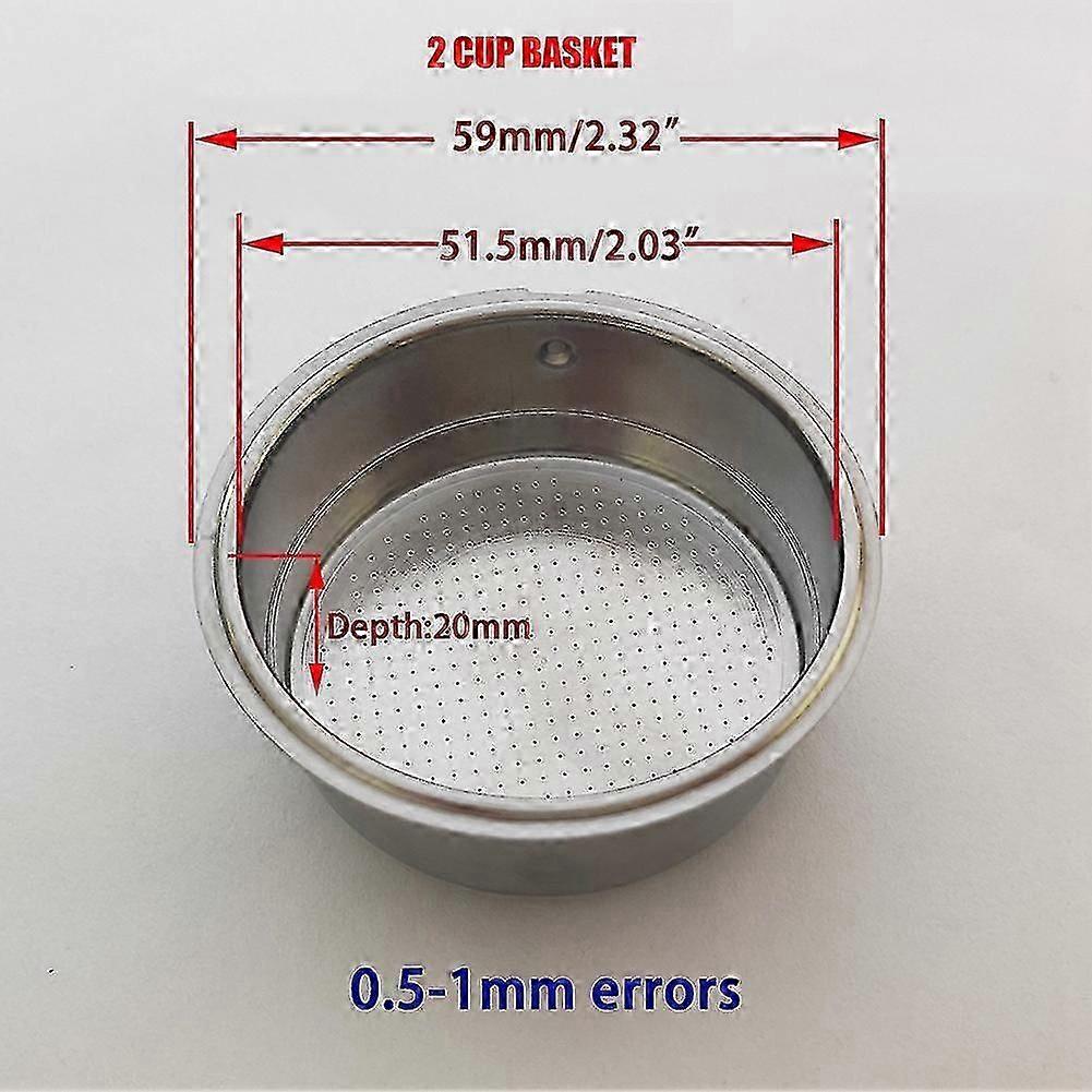 51Mm Bottomless Coffee Reusable Filters Portafilter for Homix Holder 60Mm 15-20Bar for Espresso Cof