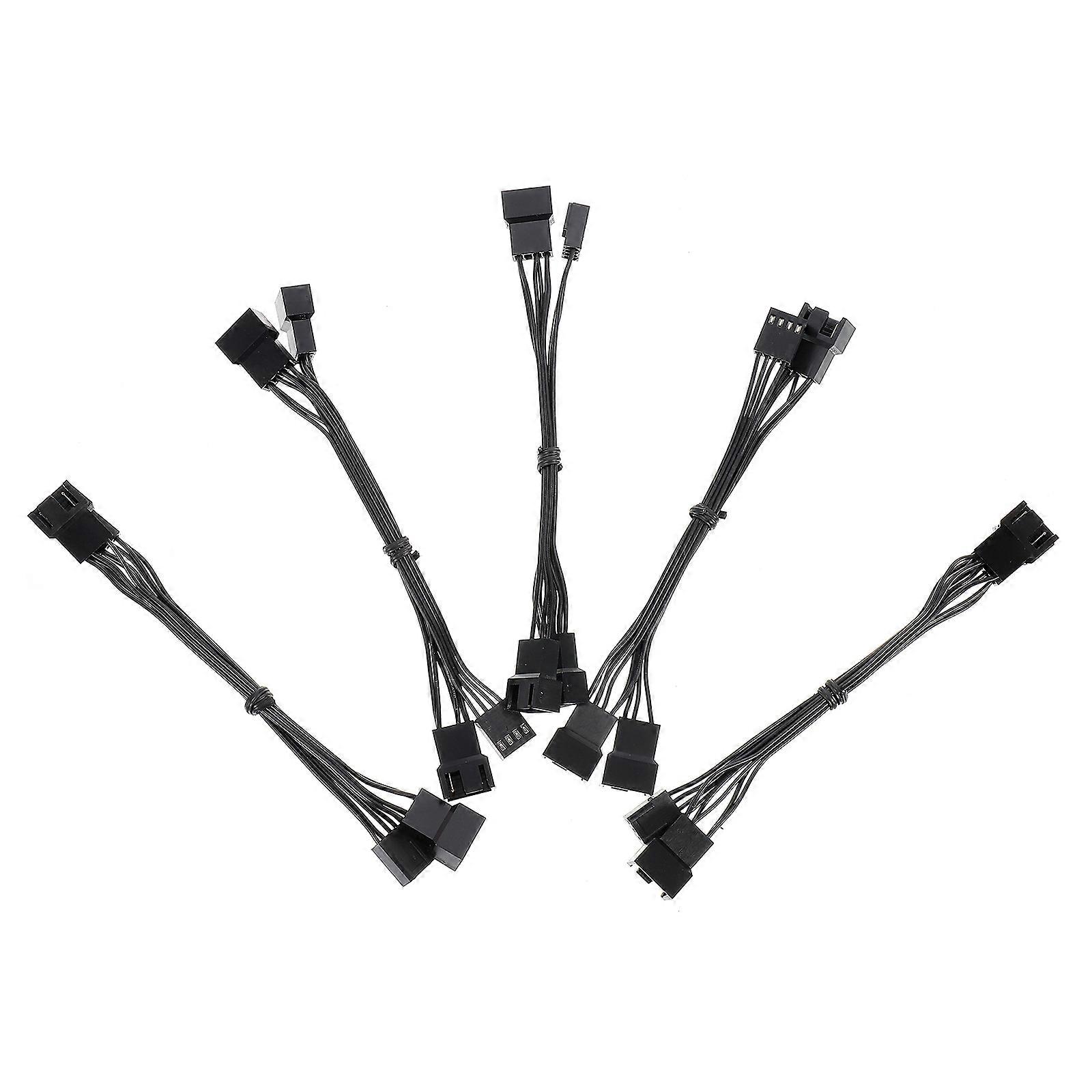 5pcs CPU Fan Splitter Extension Cable for Computer Fan Power with 4 Pin Connector