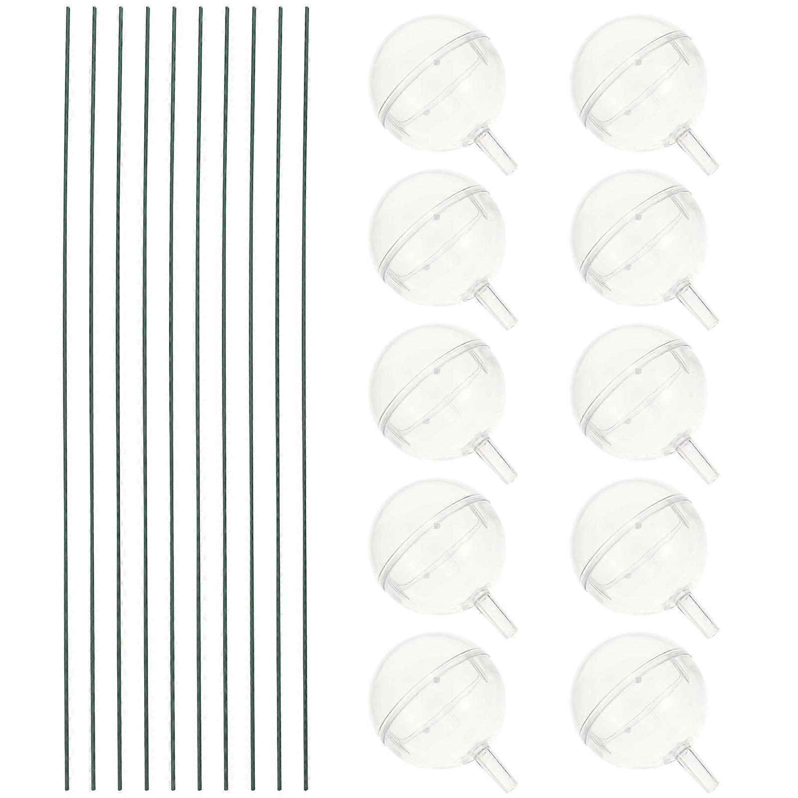 10 Sets Transparent Clear Chocolate Holder with Iron Wire Stems for DIY Bouquet Decorating