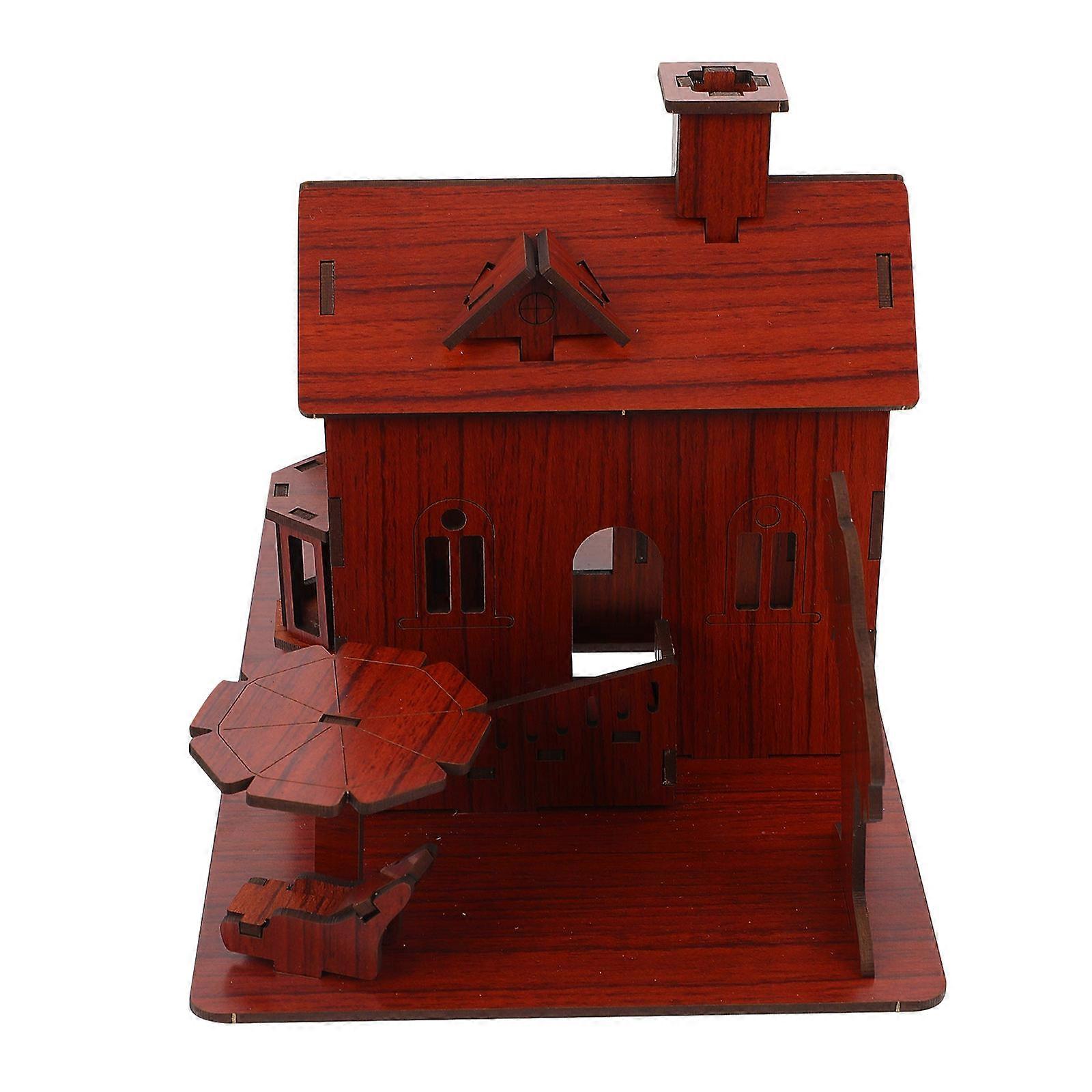 Brown House Puzzle Toy with Premium Synthetic Material for Playing Sturdy and