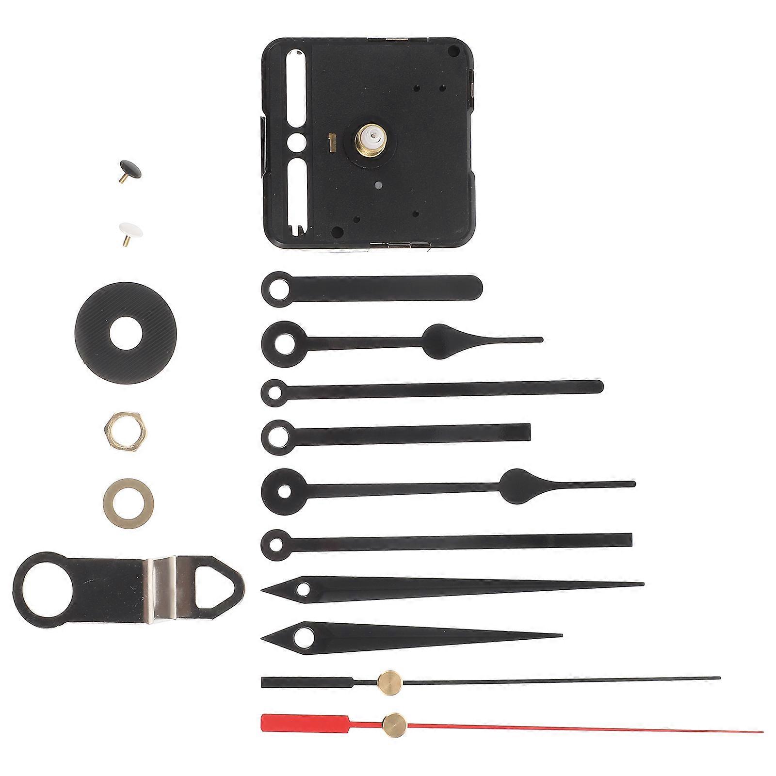 Clock Movement Replacement Parts Square Wall Clock Mechanism Black Plastic for Diy Projects 1 Set