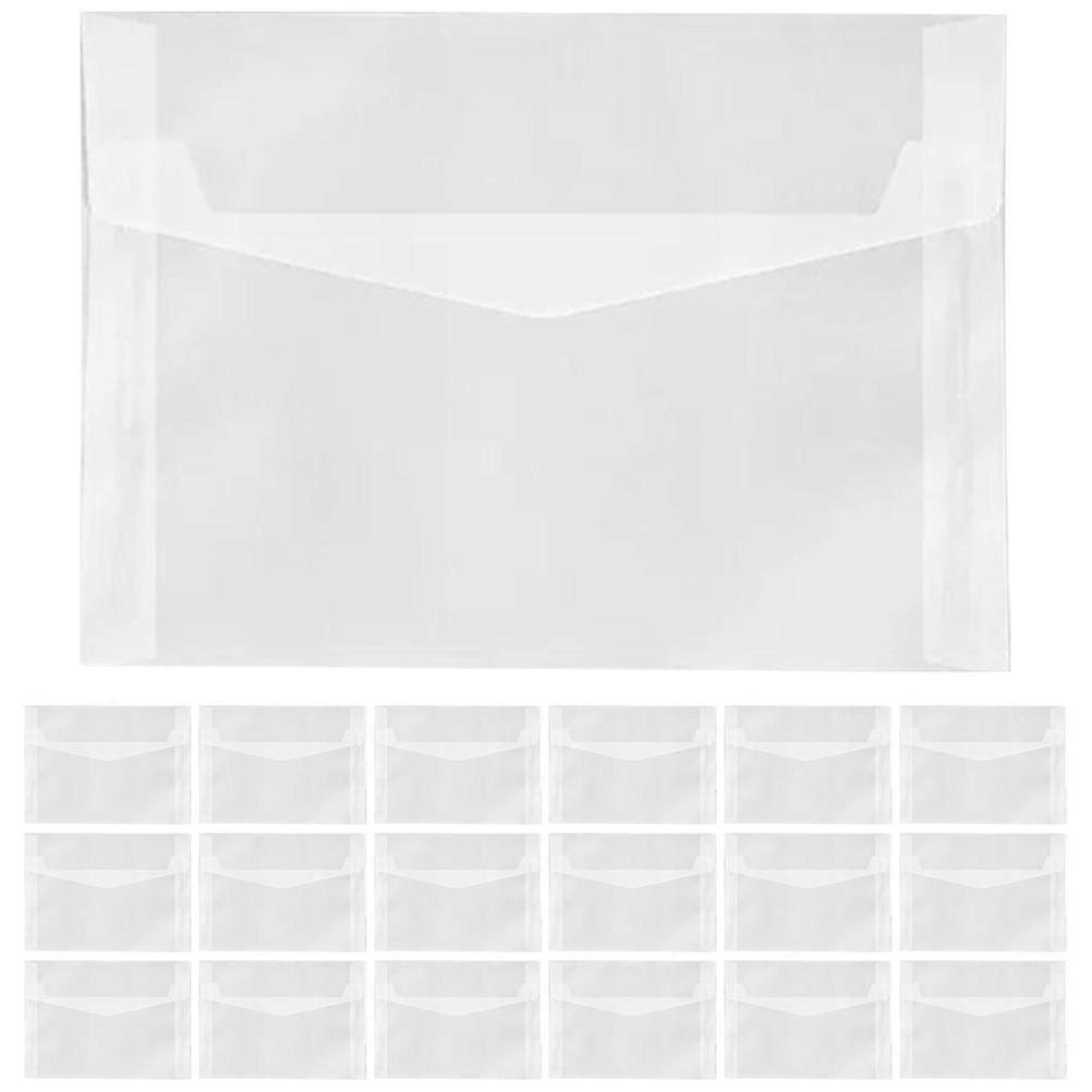 20pcs Transparent Invitation Cards Envelopes, Blank Lightweight Envelopes for Weddings, Showers & Special Occasions