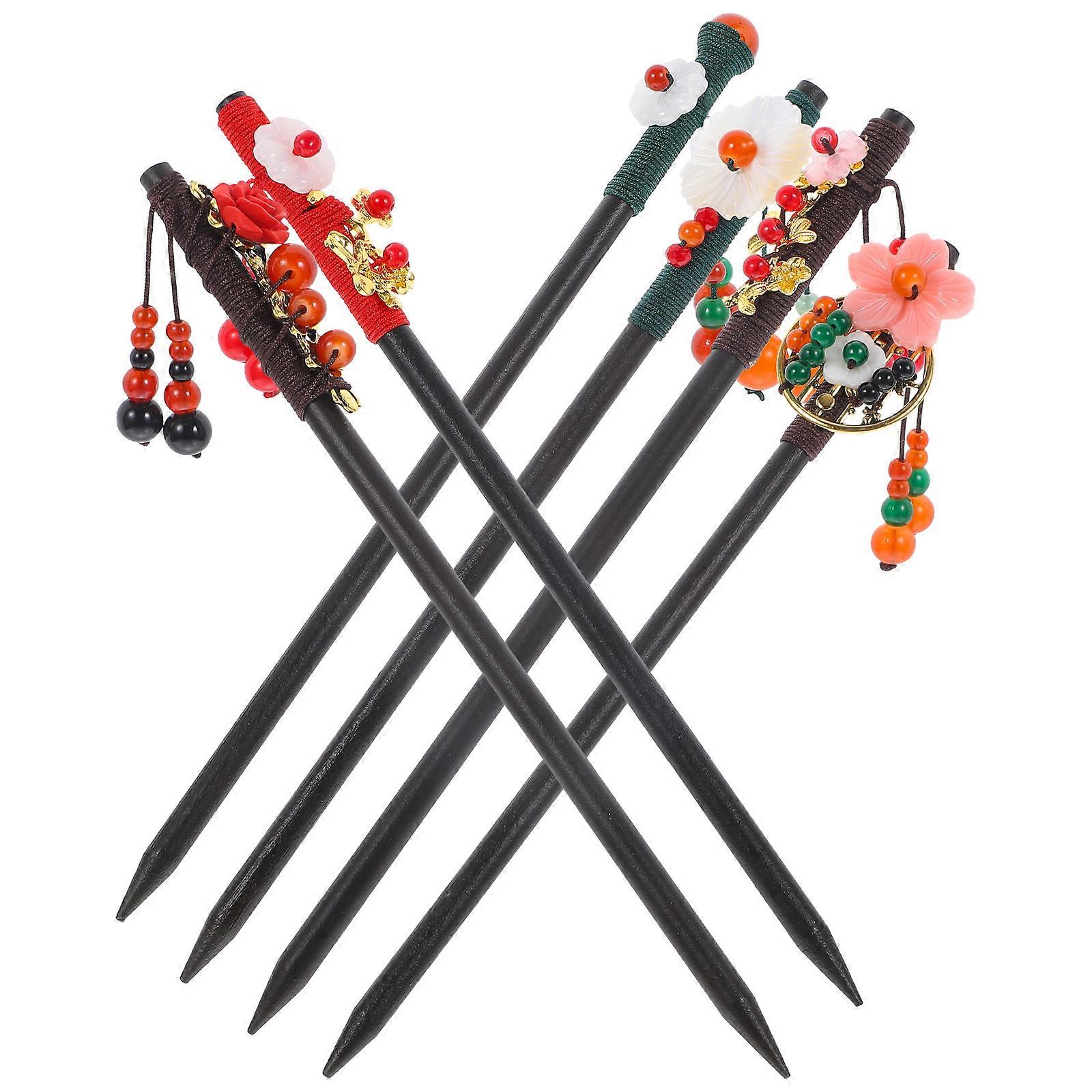 عيدان الشعر القديمة زهرة الشعر دبابيس اكسسوارات الشعر للنساء 18X3 سم 6 قطع